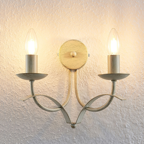 Lindby Joffrey vegglampe, 2 lyskilder, hvit