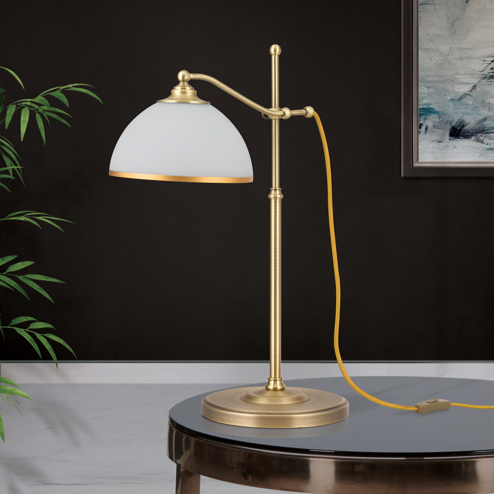 Old Lamp table lamp with a height-adjustable frame