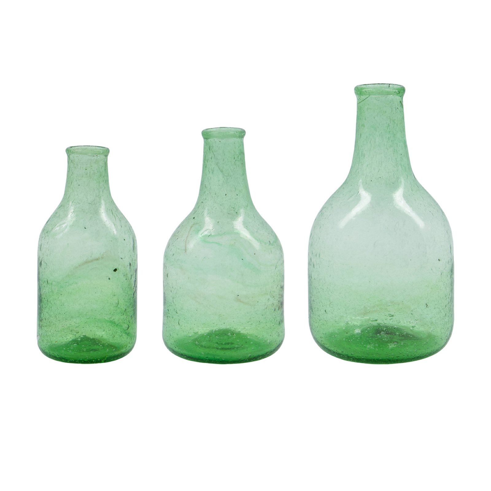 Plea Váza zelená sklenená výška 12 cm sada 3 ks - House Doctor