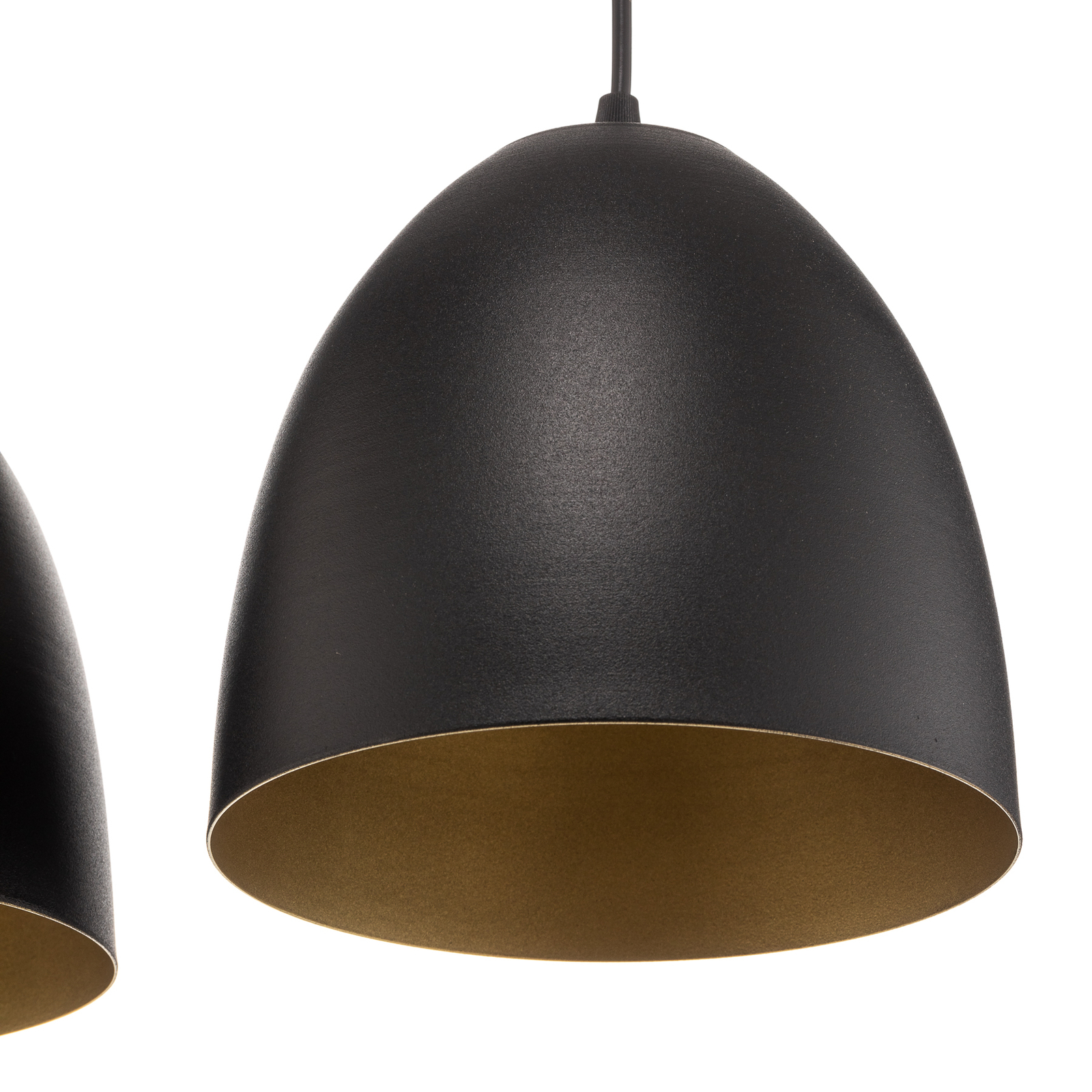 Lámpara colgante Lenox, 2 luces, negro/oro