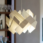 LZF Escape pendant in wood veneer, black cable