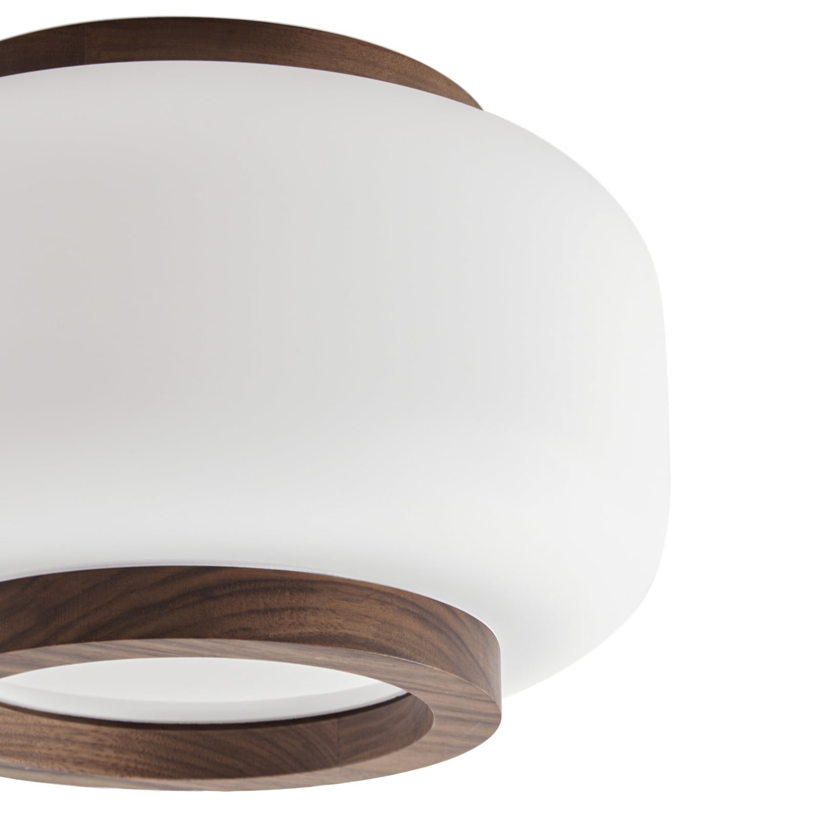 Shiro LED plafondlamp, Ø 28 cm, hout/glas, CCT - Quitani