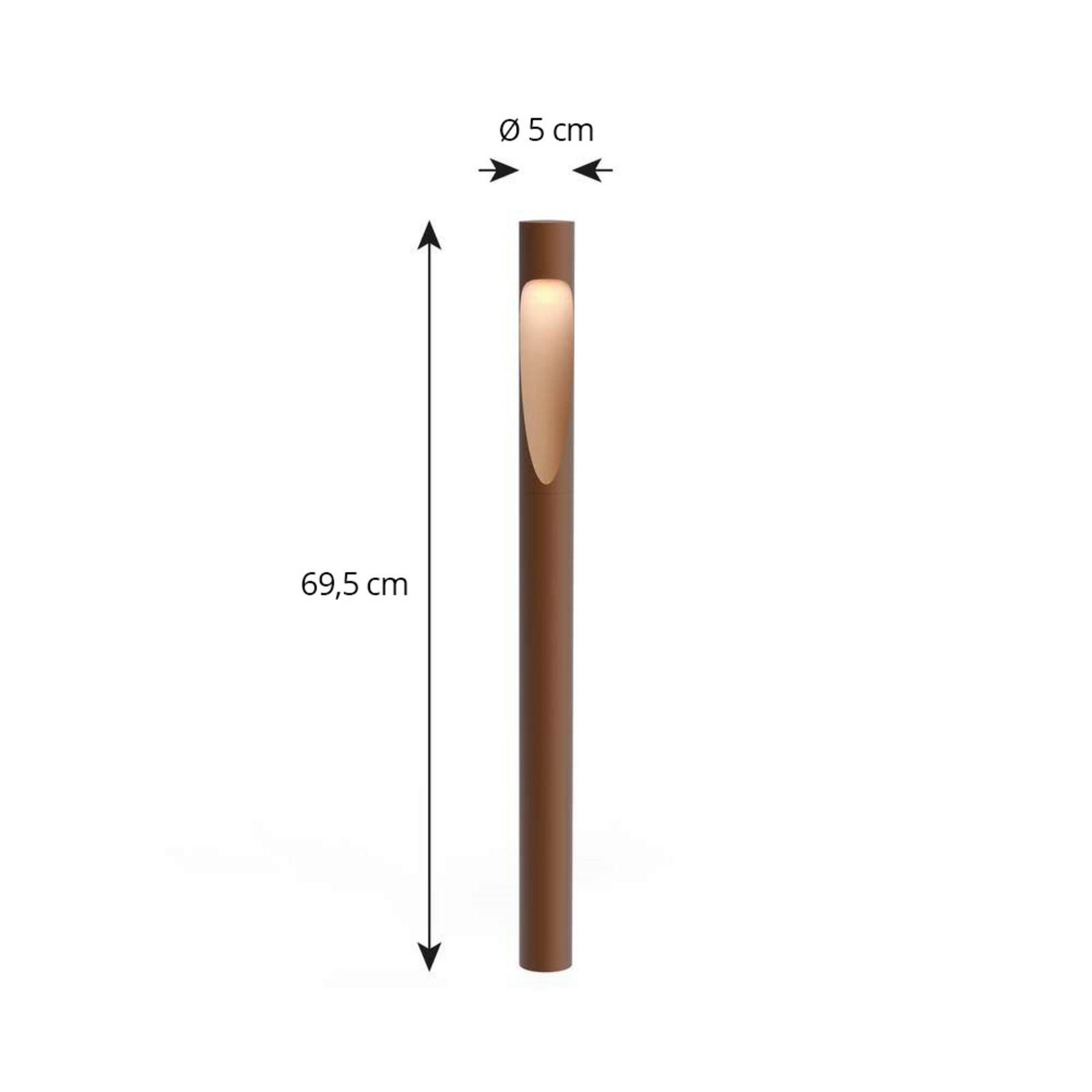 Flindt Garden hagebelysning Long LED 2700K med anker Corten - Louis Poulsen