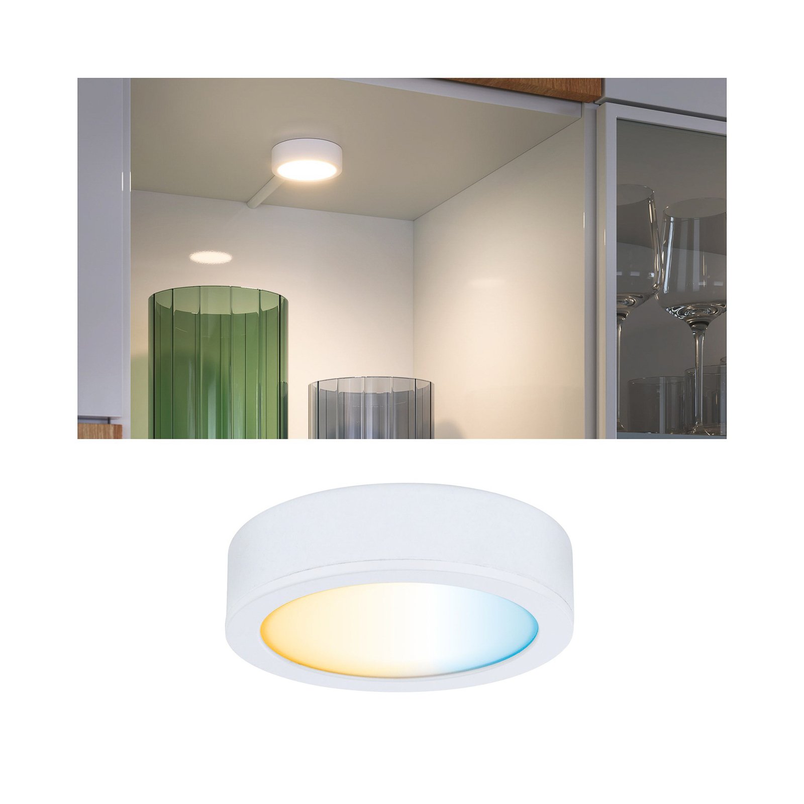 Paulmann Clever Connect Disc lampa do mebli, biała