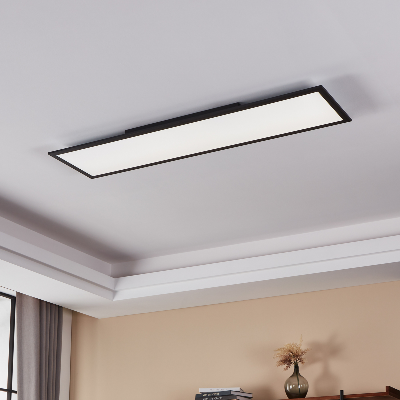 EGLO connect-z LED plafondlamp, 120x30cm, zwart