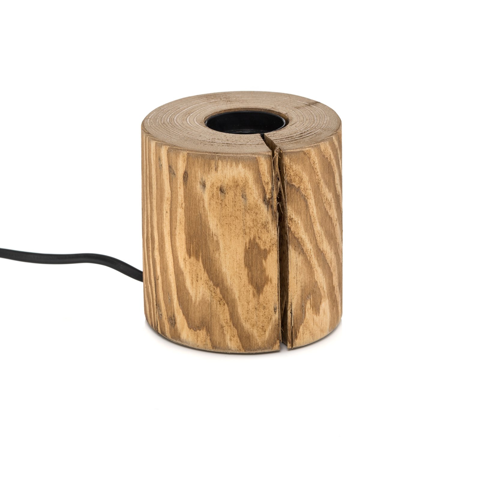 Lampa stołowa Trabo, drewno sosny bejcowane, 10cm