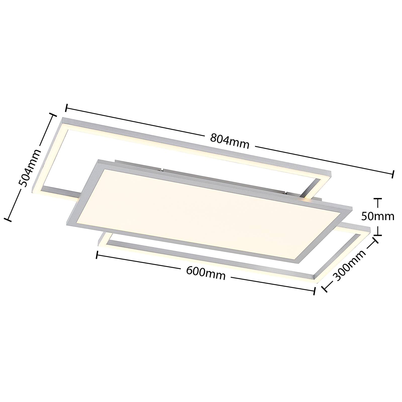 Lucande Ciaran lampa sufitowa LED, prostokąty, CCT