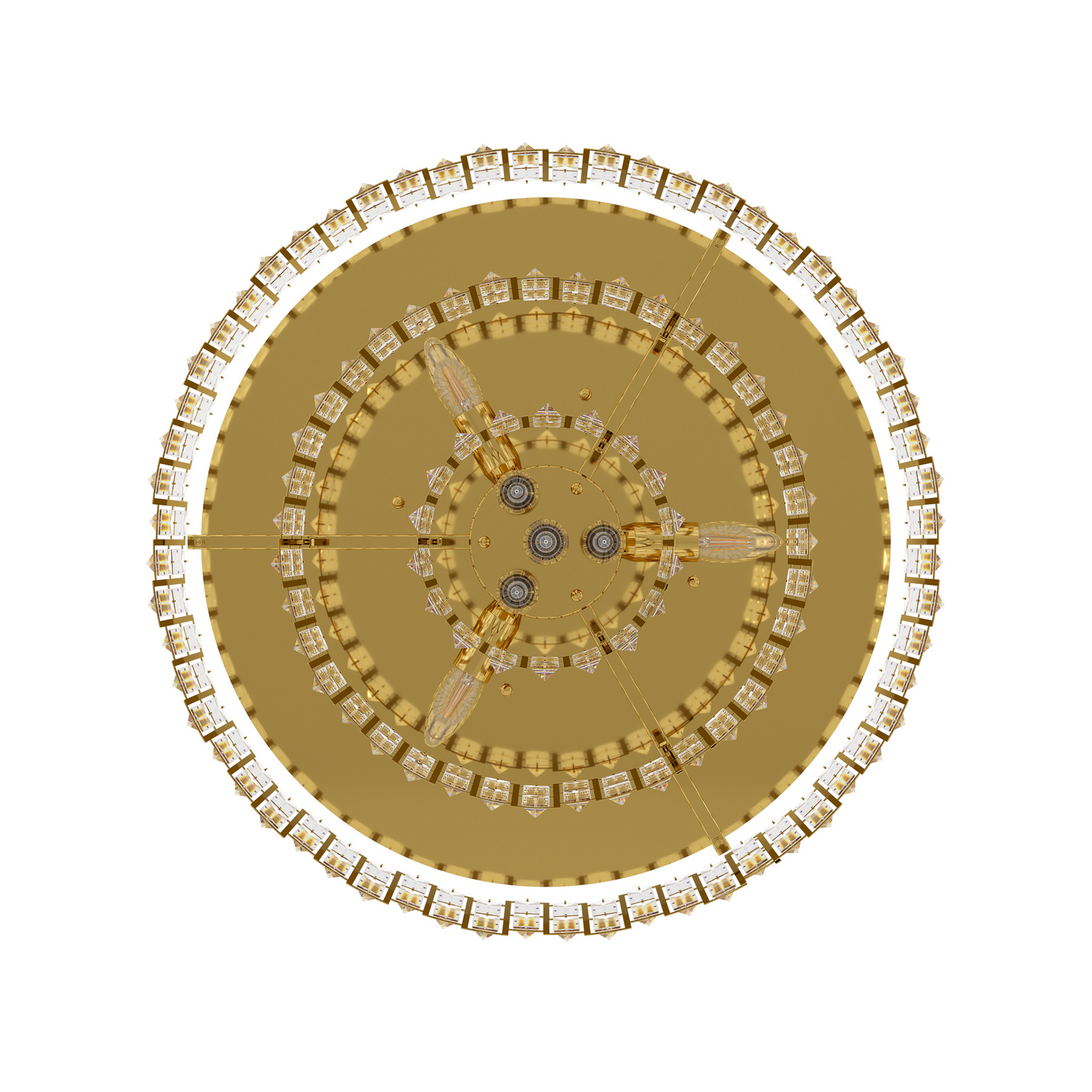 Plafonnier Calmeilles en laiton, Ø 63 cm, verre - Stars of Light