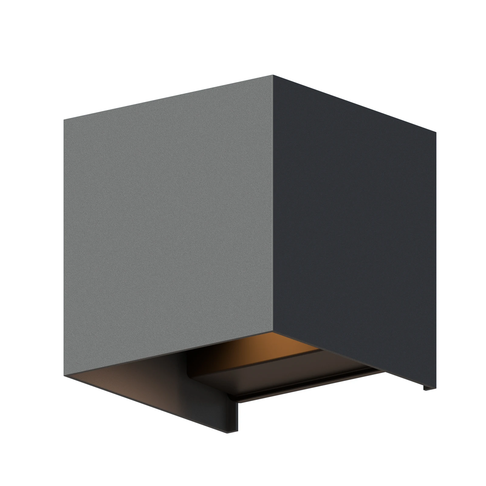 Calex LED-Außenwandlampe Cube, up/down, Höhe 10cm, anthrazit