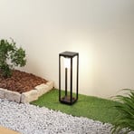 Lucande LED solar path light Nilea, 50 cm, black, sensor