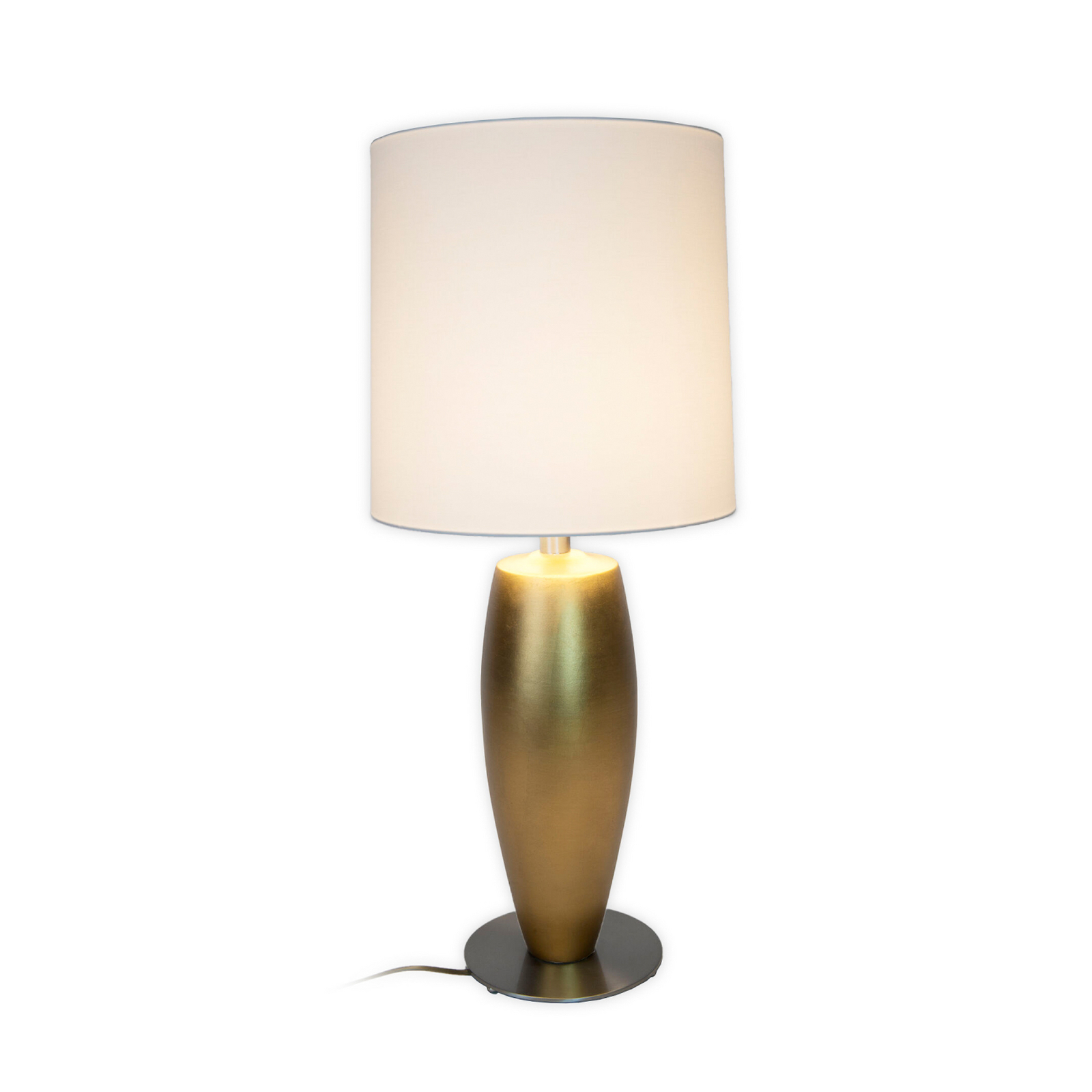 Tischlampe OMEGA SOTTILE, gold/weiß, Höhe 80 cm Keramik E27