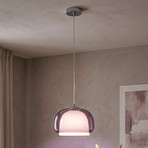 Hängeleuchte Belomontejo, Ø 30 cm, pink-transparent, Glas