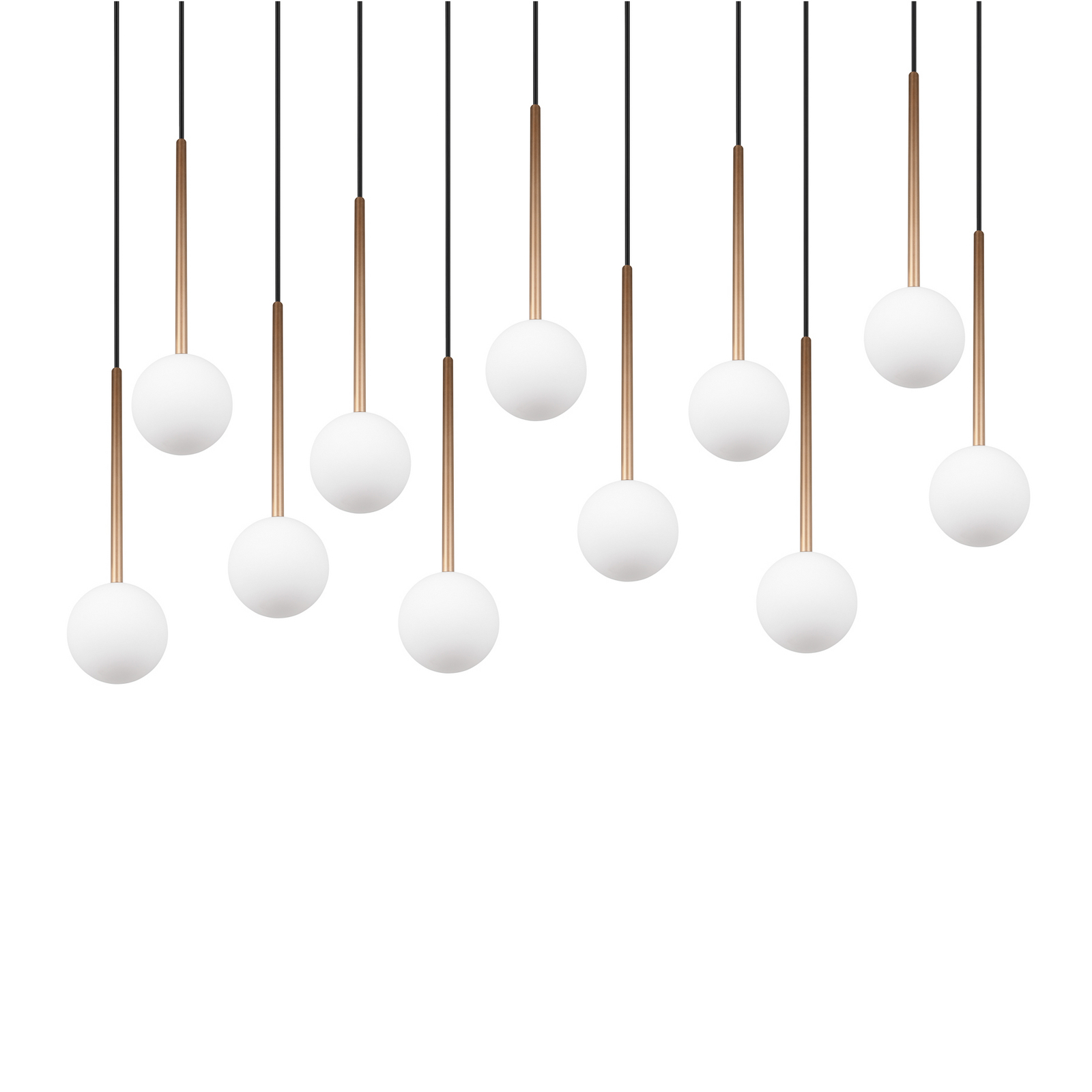 Piekaramā lampa „Firano“, zelta krāsā, garums 129 cm, metāls, 11 spuldzes. Piekaramā lampa „Firano“, zelta krāsā, garums 129 cm, metāls, 11 spuldzes.