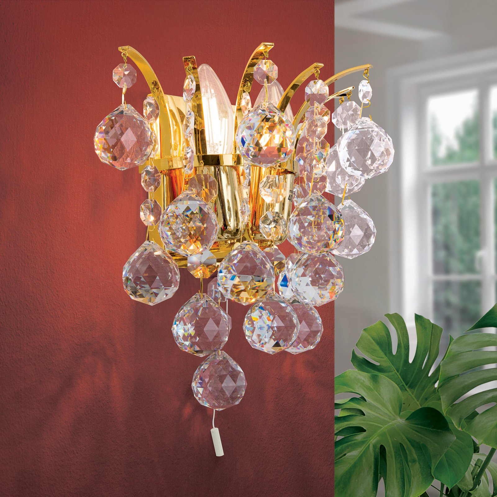 Lennarda Crystal Wall Light Gold