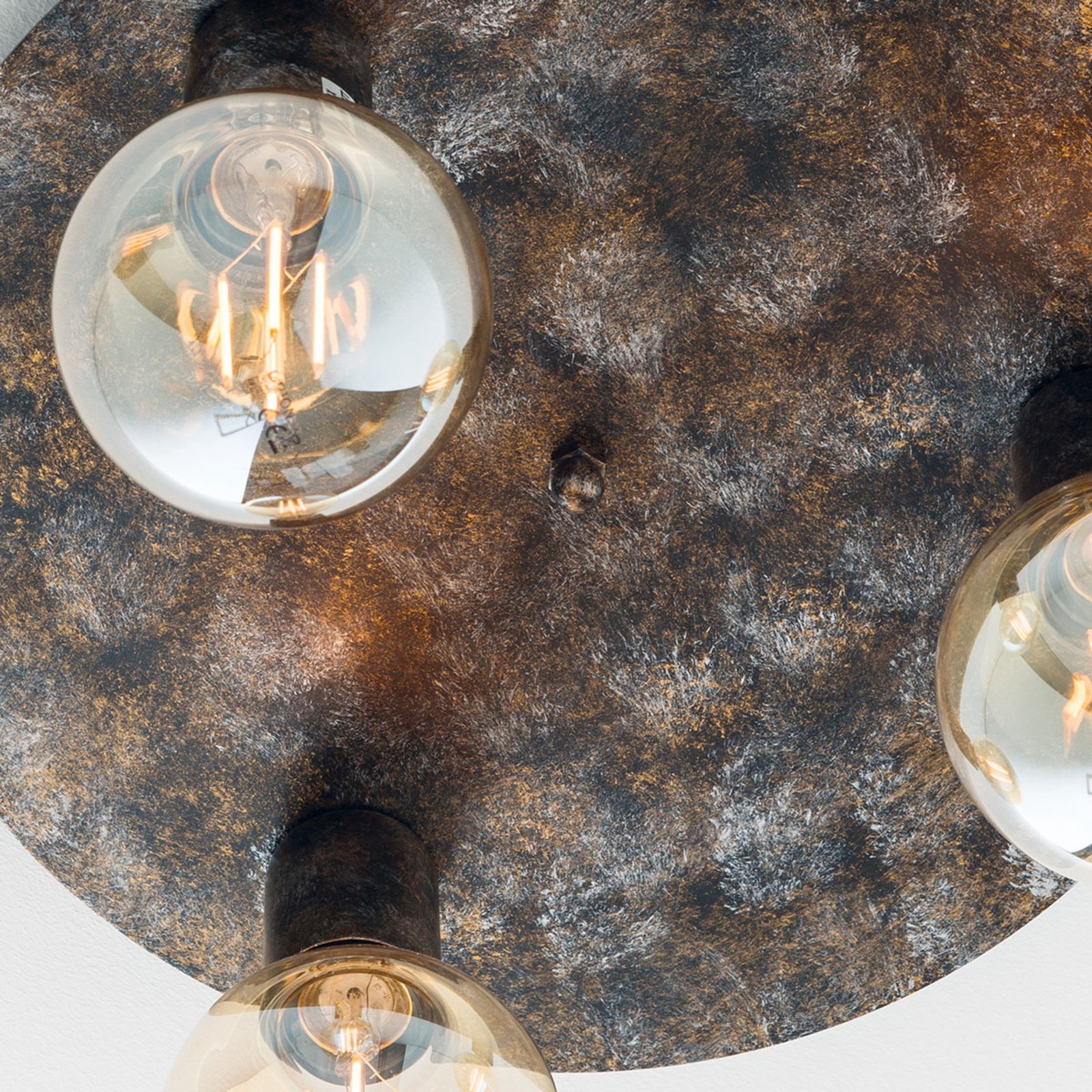 3-punktowa lampa sufitowa Rati w stylu vintage