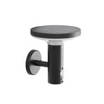 Kalen LED-solcellelampe til veggmontering, svart, metall, 17 cm,