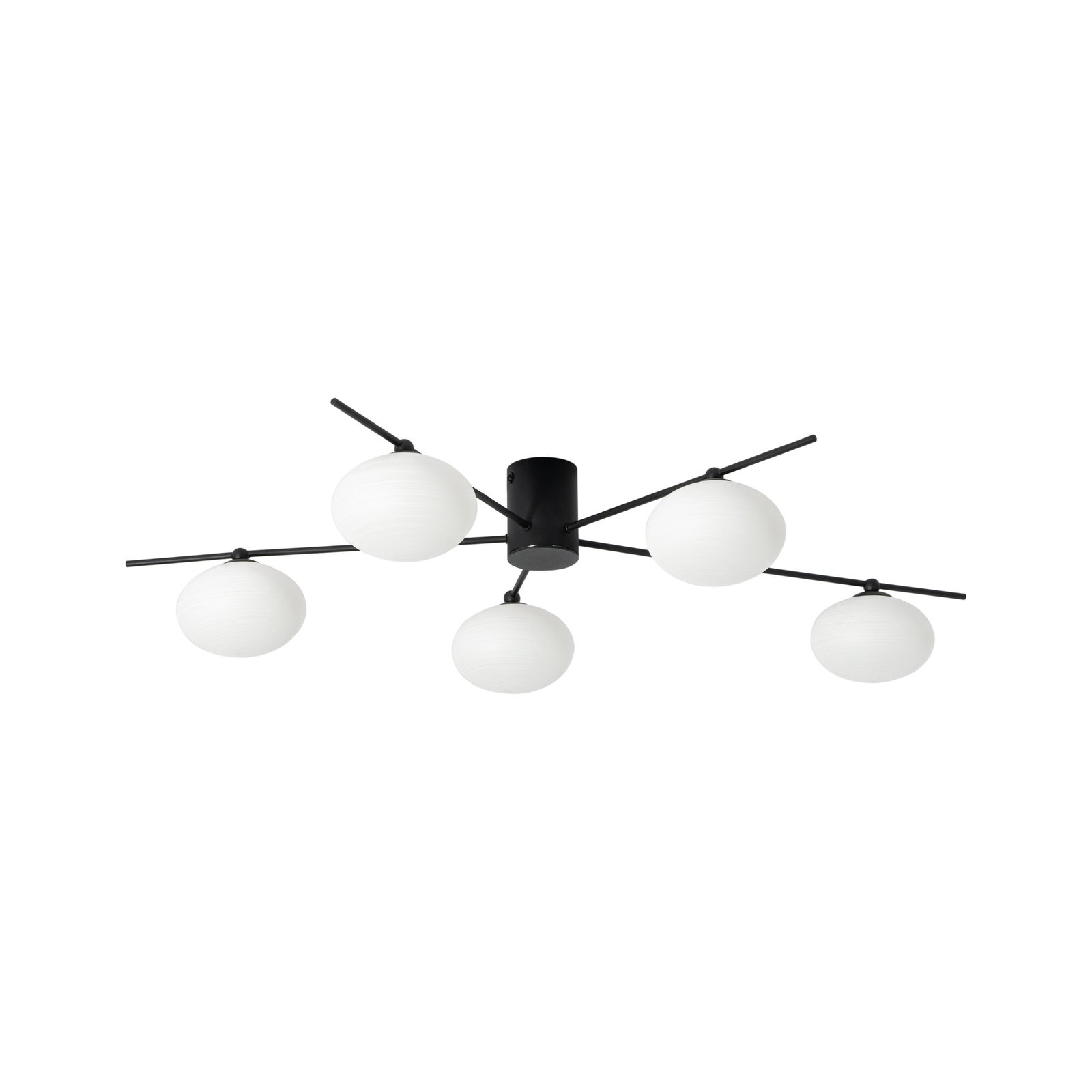 Lindby Valisa ceiling light, black, 5-bulb