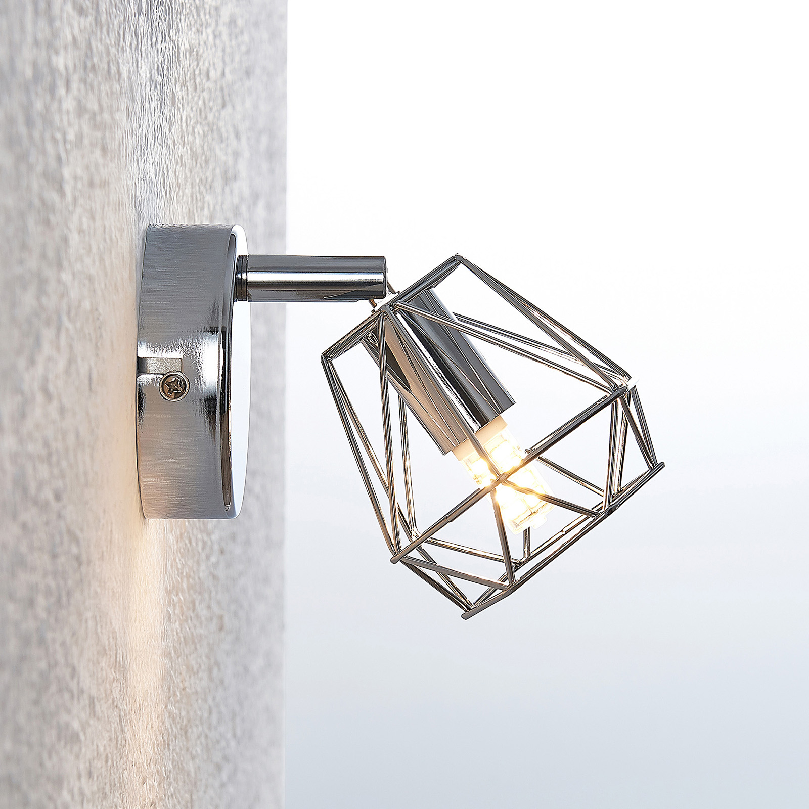 Lindby Giada LED-Wandspot mit Käfigschirm