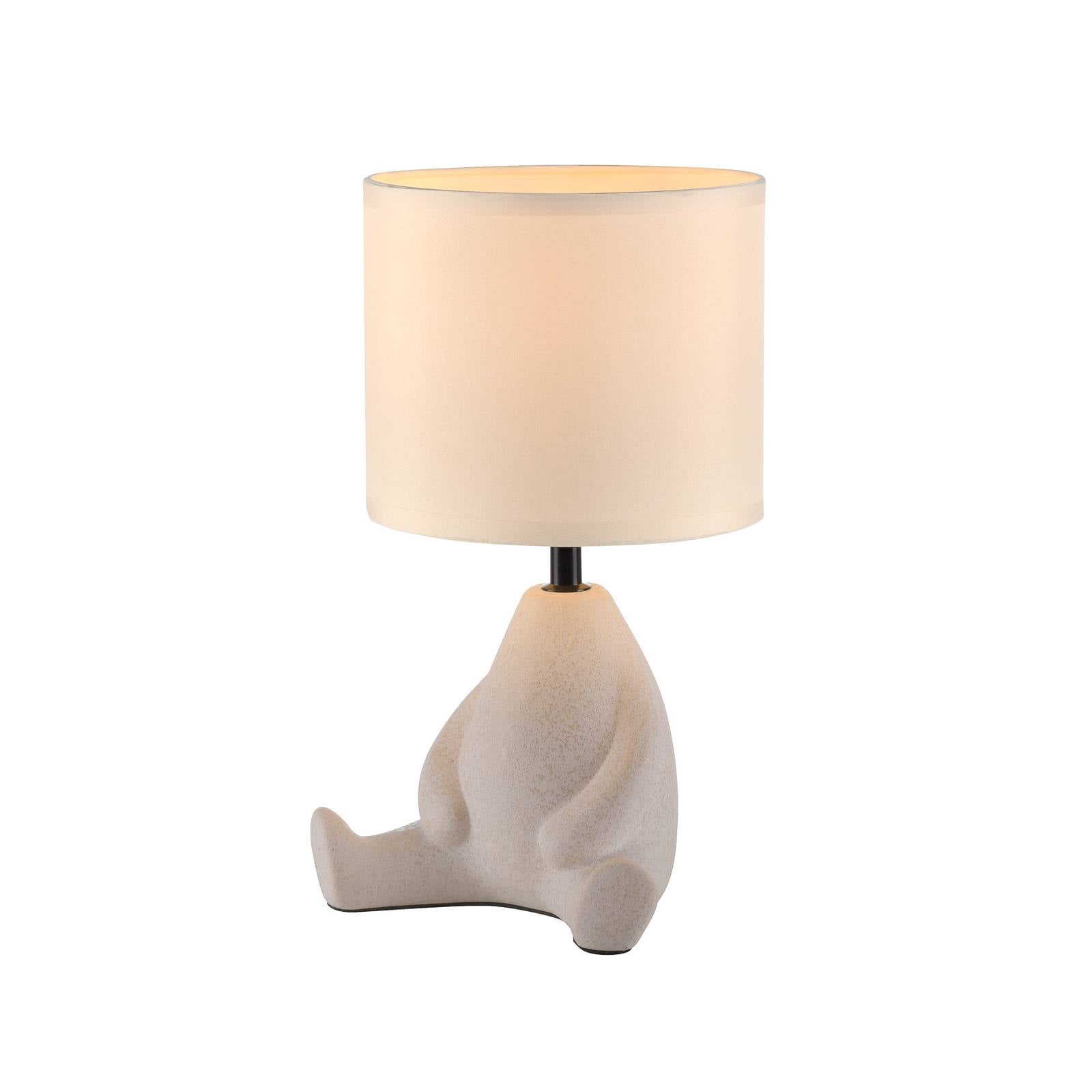 JUST LIGHT. Tischleuchte Ted, Keramik, sitzend, sandbeige