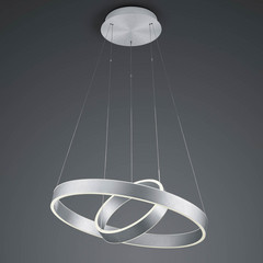 Lampada LED a sospensione Delta, 2 luci, CCT, alu