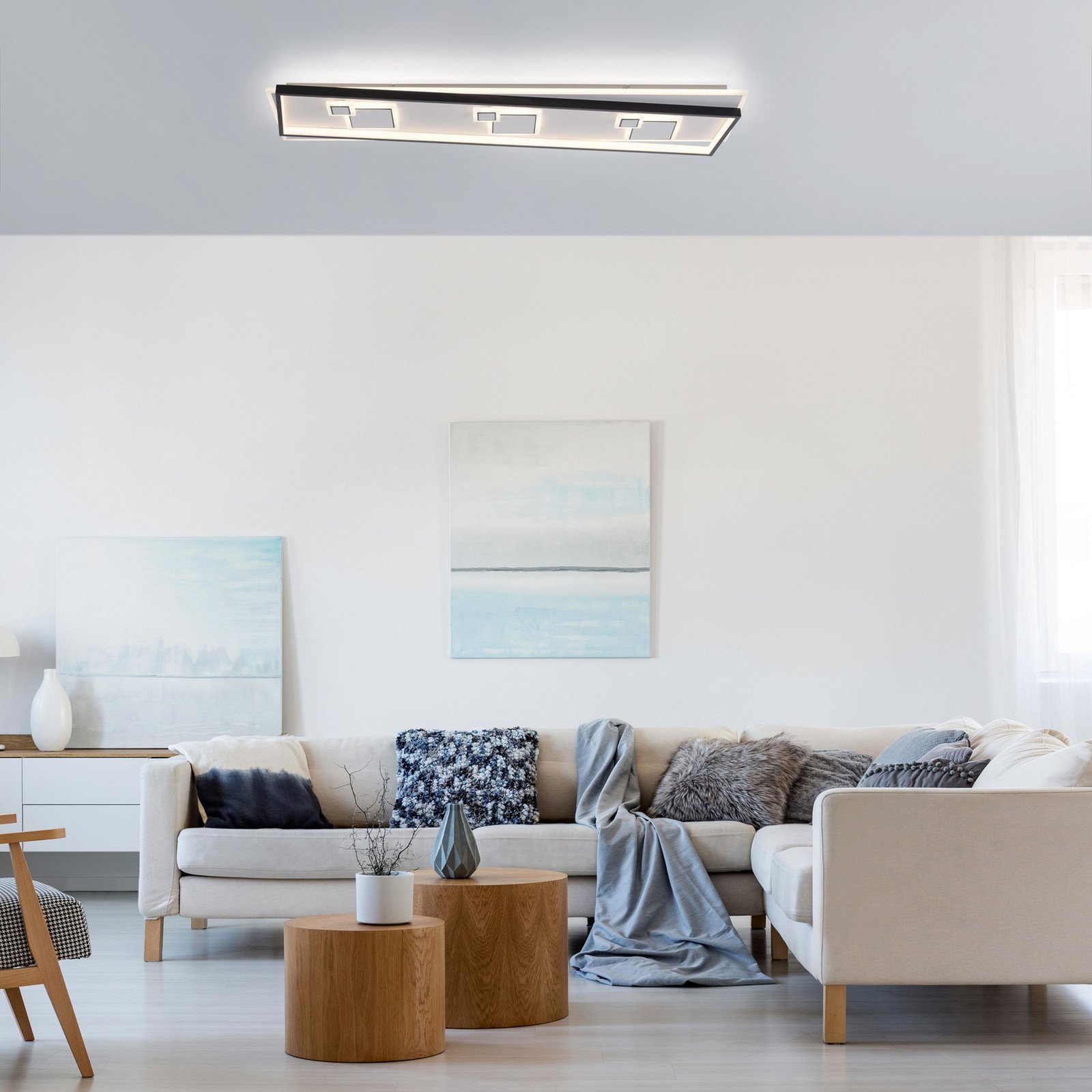 Paul Neuhaus Mailak plafonieră LED lungime 97 cm - Camera de zi / sufragerie - modern - alb - Metal