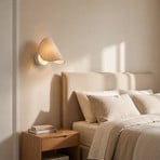 Lucande LED-Wandleuchte Sansibar, beige, Leinen, dimmbar