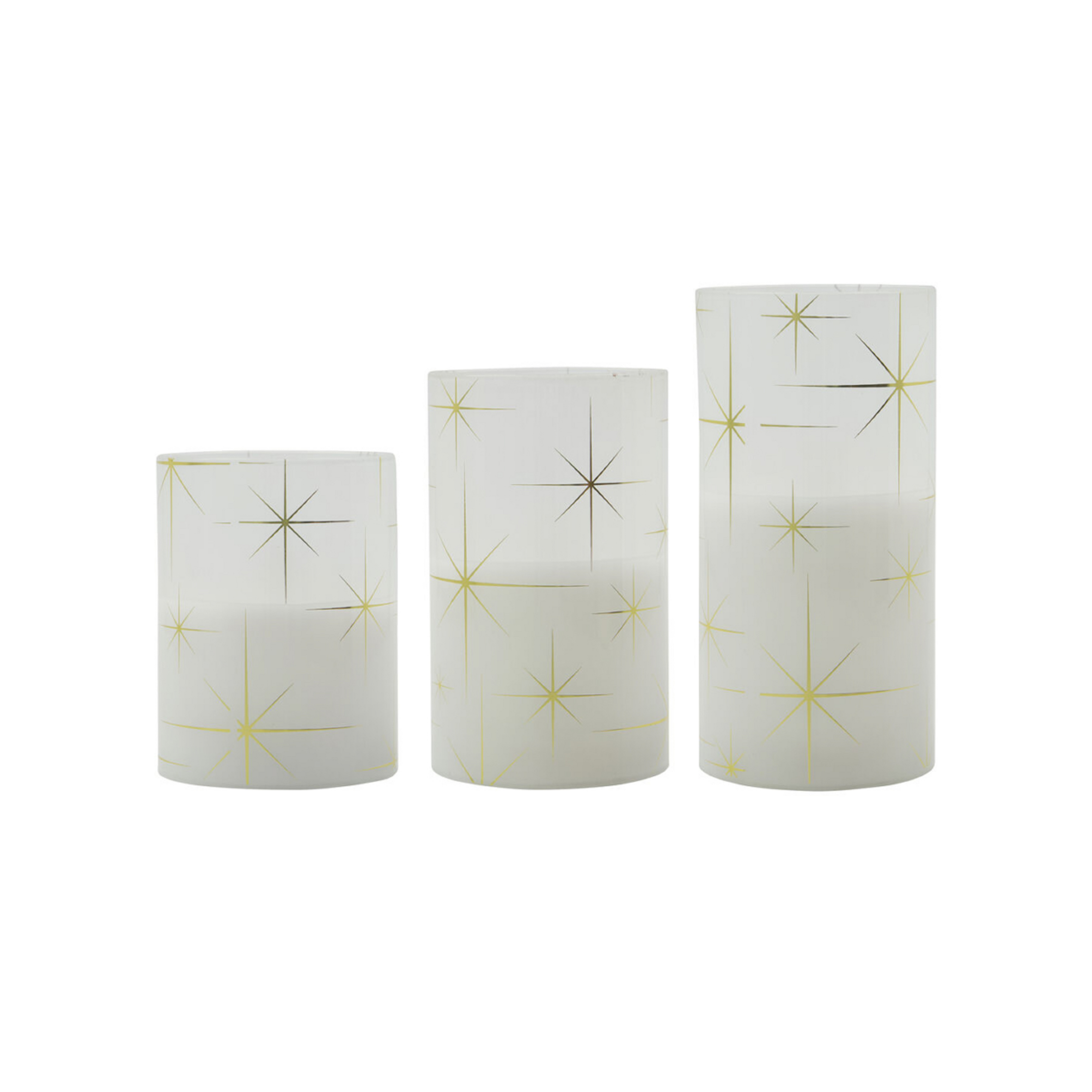 Star LED-kaars, set van 3, 3 hoogtes, glas - House Doctor