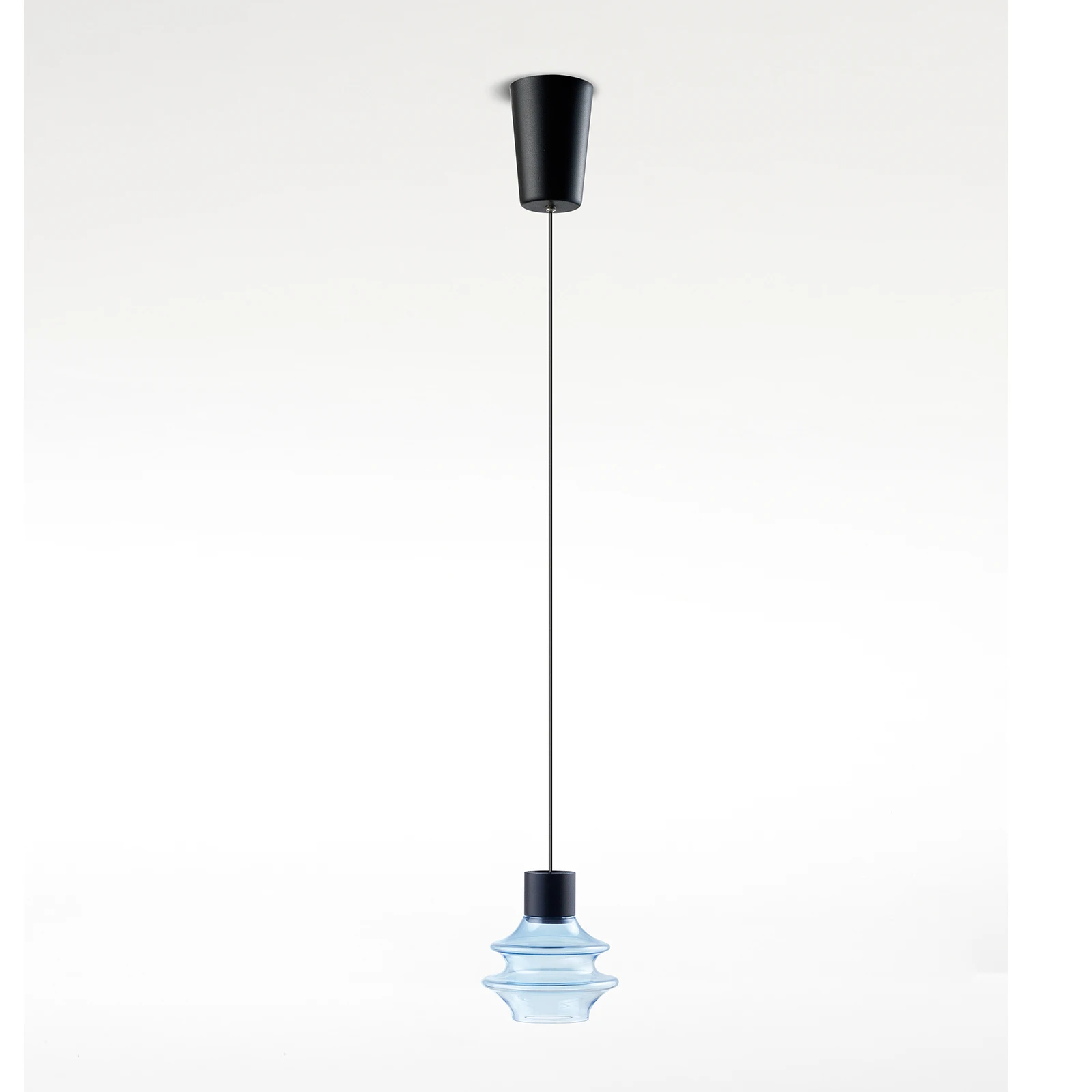 Bover Drop S/01L LED a sospensione di vetro, blu