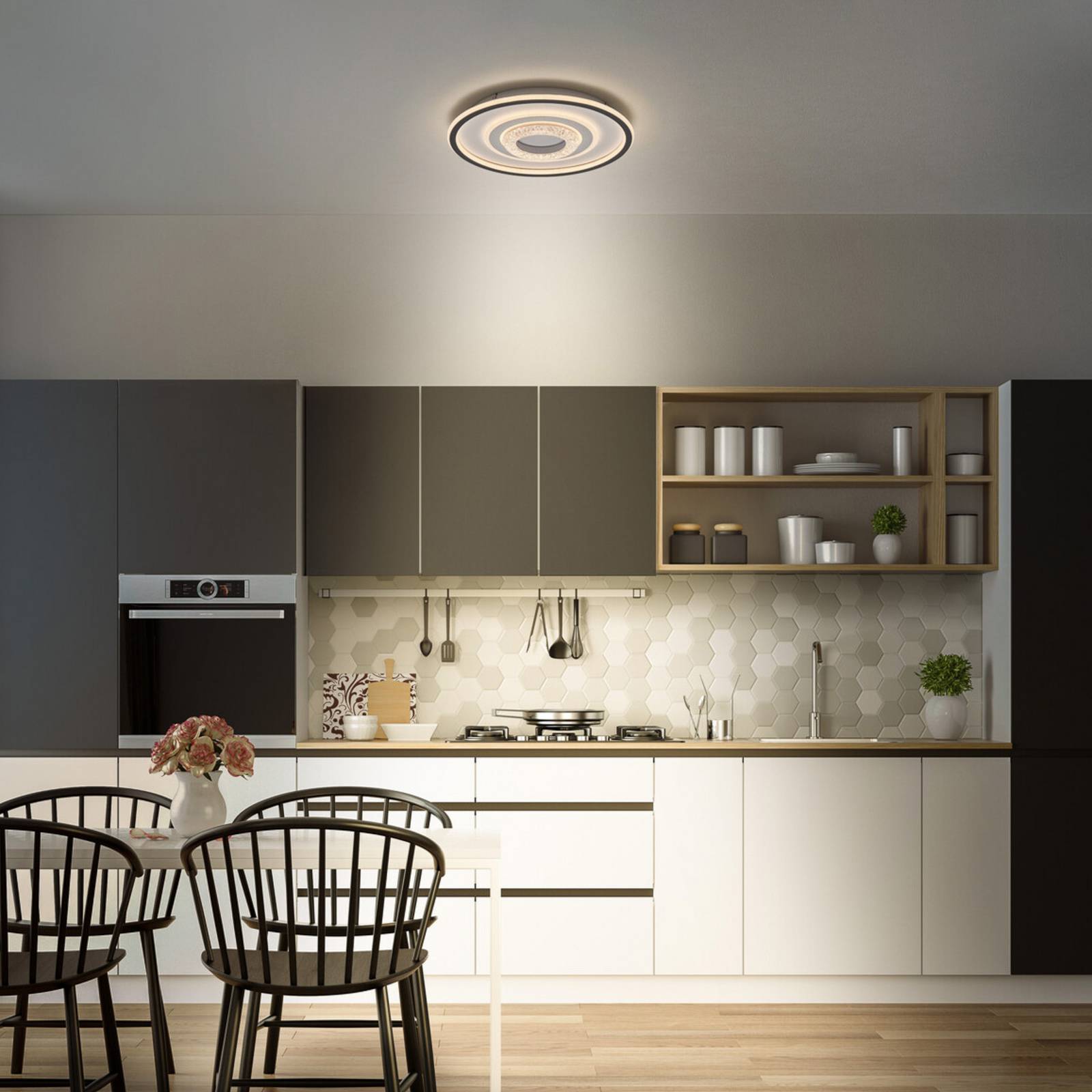 OSRAM LED-loftlampe ORBIS CRISTALLY, hvid, Ø 43 cm, CCT