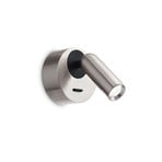 Ideal Lux LED wall spotlight Bean, Ø 7 cm, nickel-coloured metal
