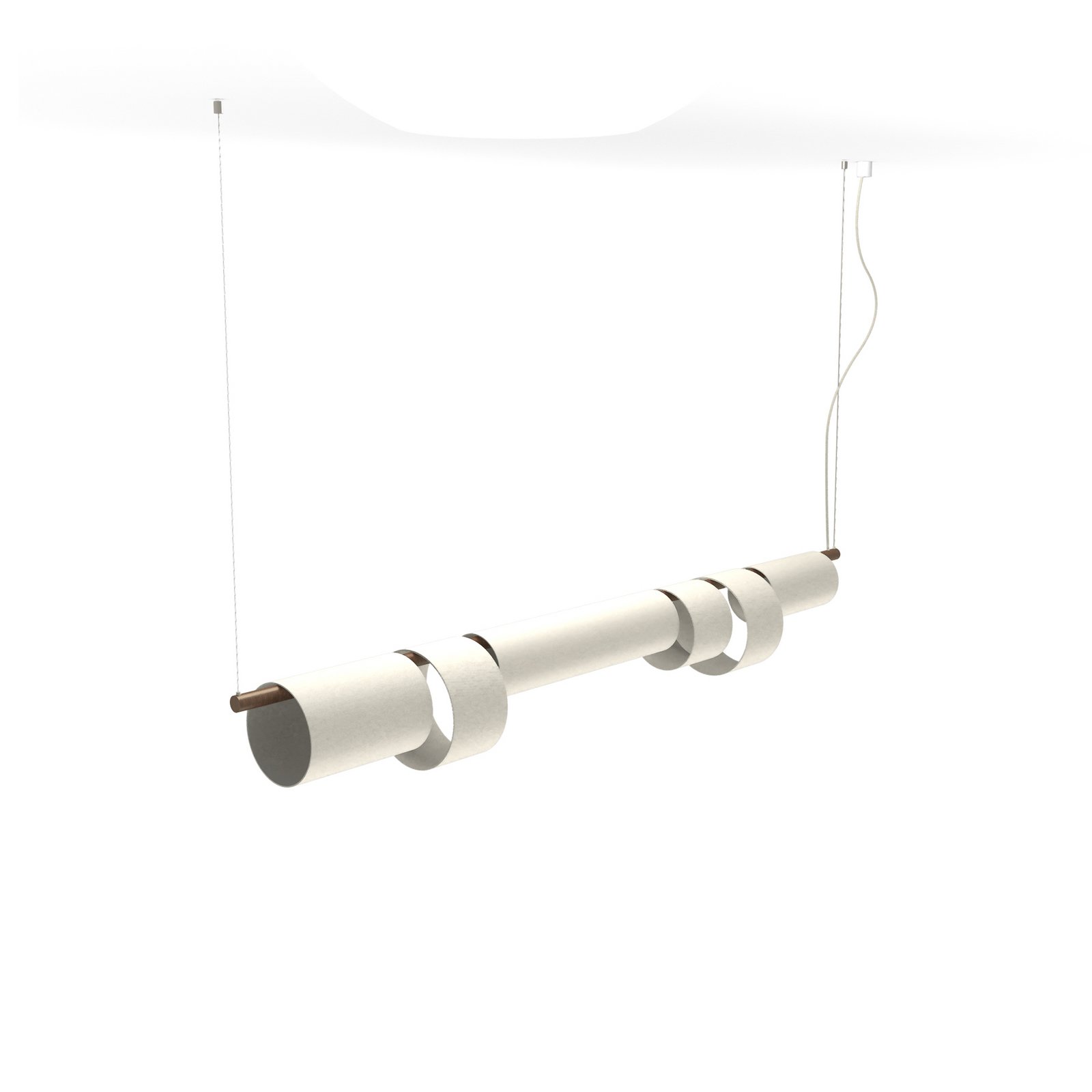 Suspension Lucande Kirim, blanc crème, tissu, longueur 137 cm Suspension Lucande Kirim, blanc crème, tissu, longueur 137 cm