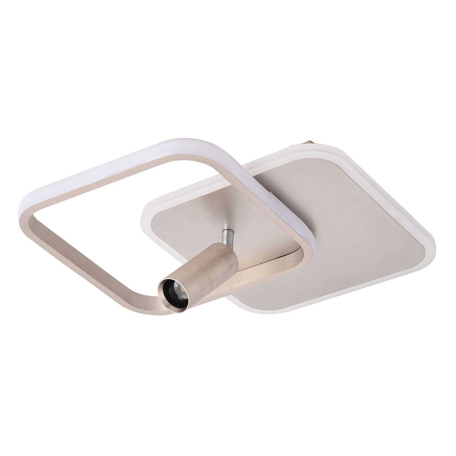 Lucande Tival LED-taklampa, kantig, 34cm nickel