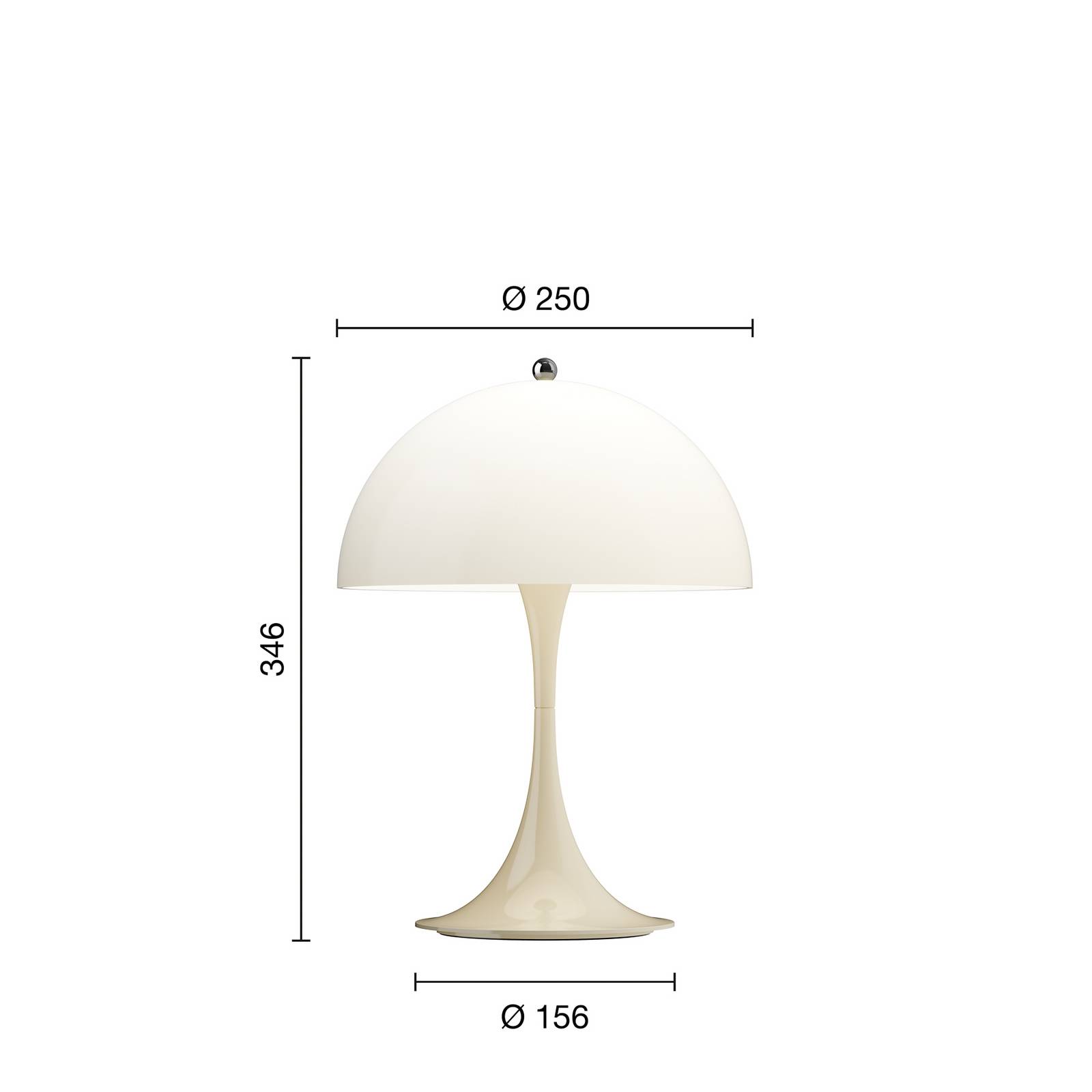 Louis Poulsen LED-Akkulampe Panthella 250, beige, IP44 günstig online kaufen