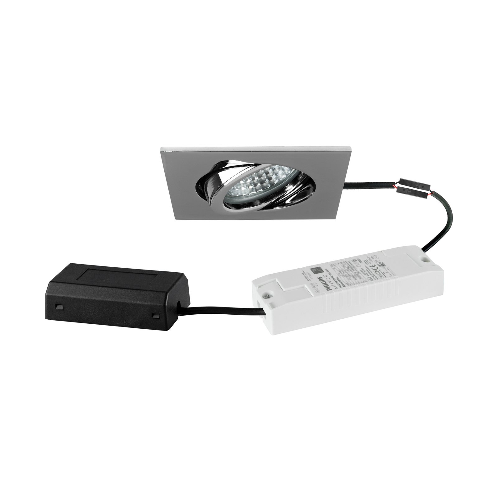 BRUMBERG Foco empotrable LED Tirrel-S, DALI, caja de conexiones, cromado