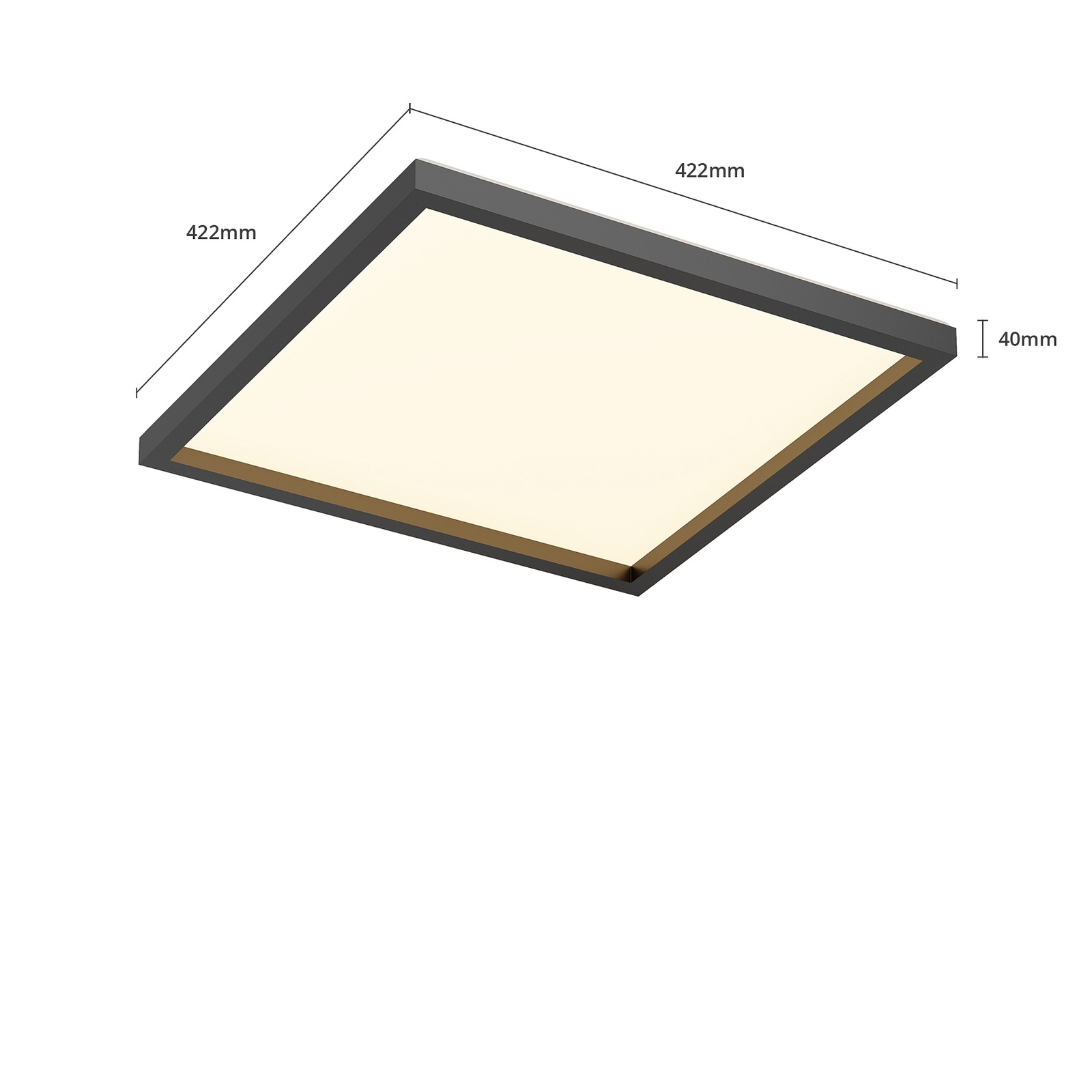 Prios Avira LED ceiling light, square, 42 cm