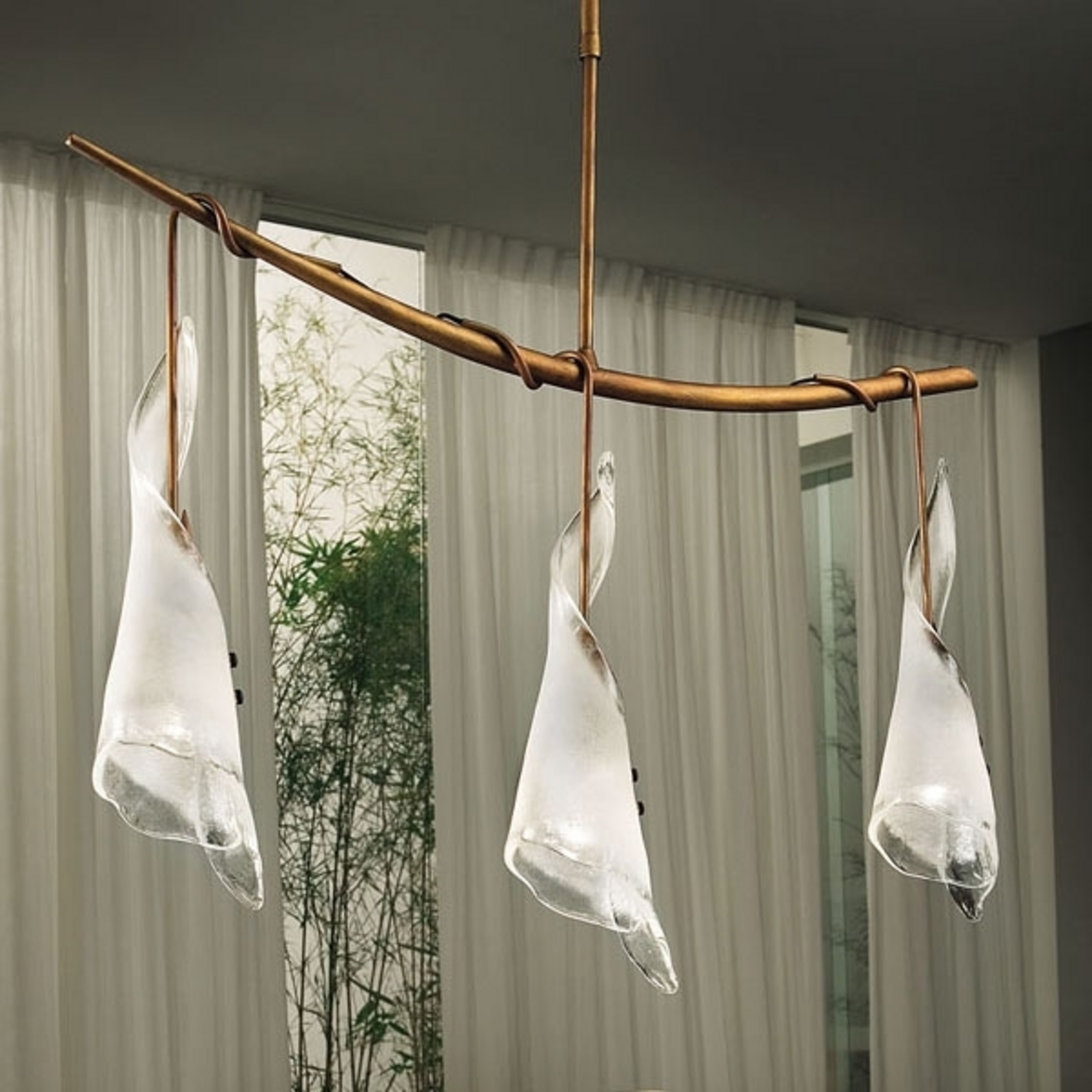 Lampada a sospensione KINGSTON vetro/metallo bianco/rame