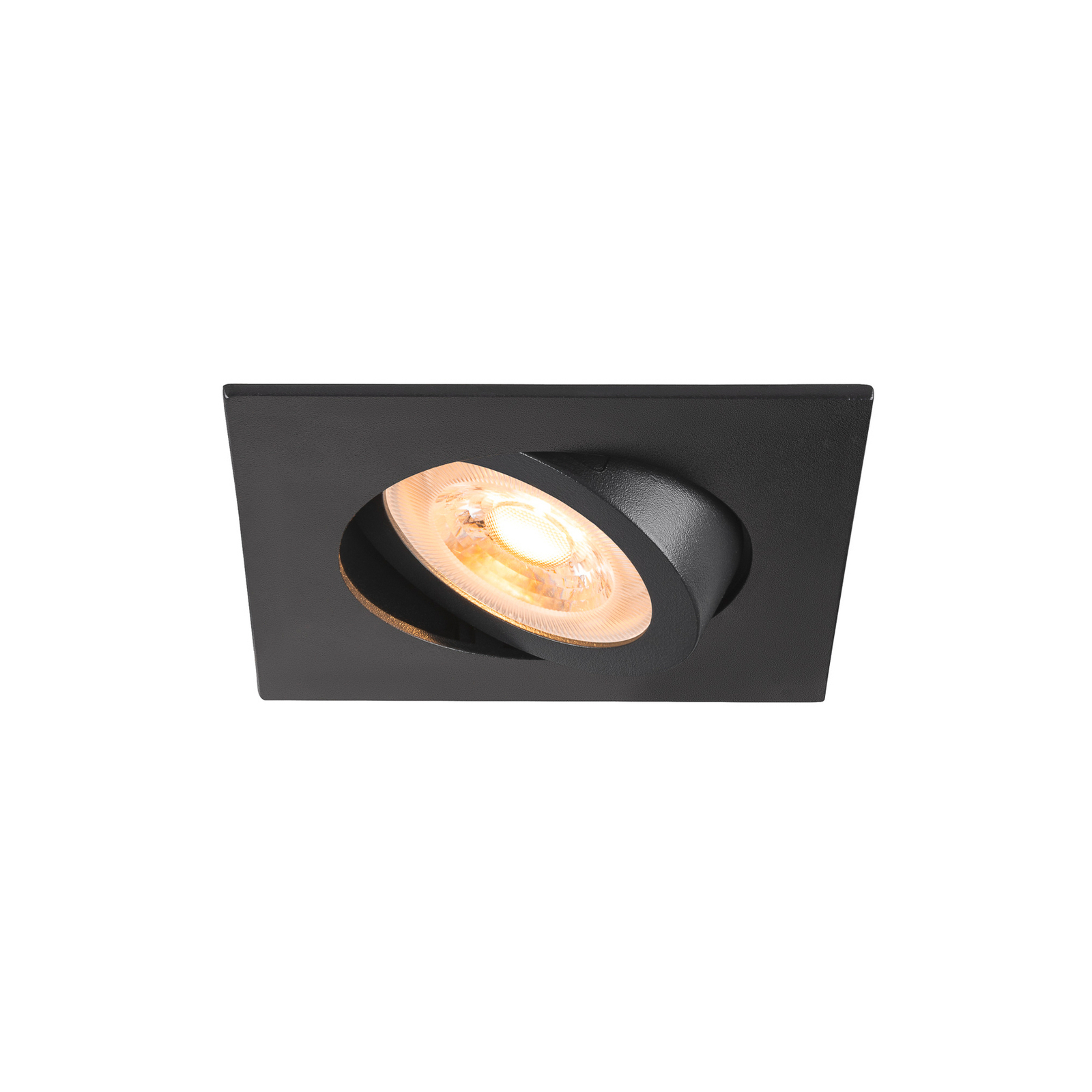 SLV Forsænket loftlampe New Tria, sort, aluminium, længde 8,2 cm