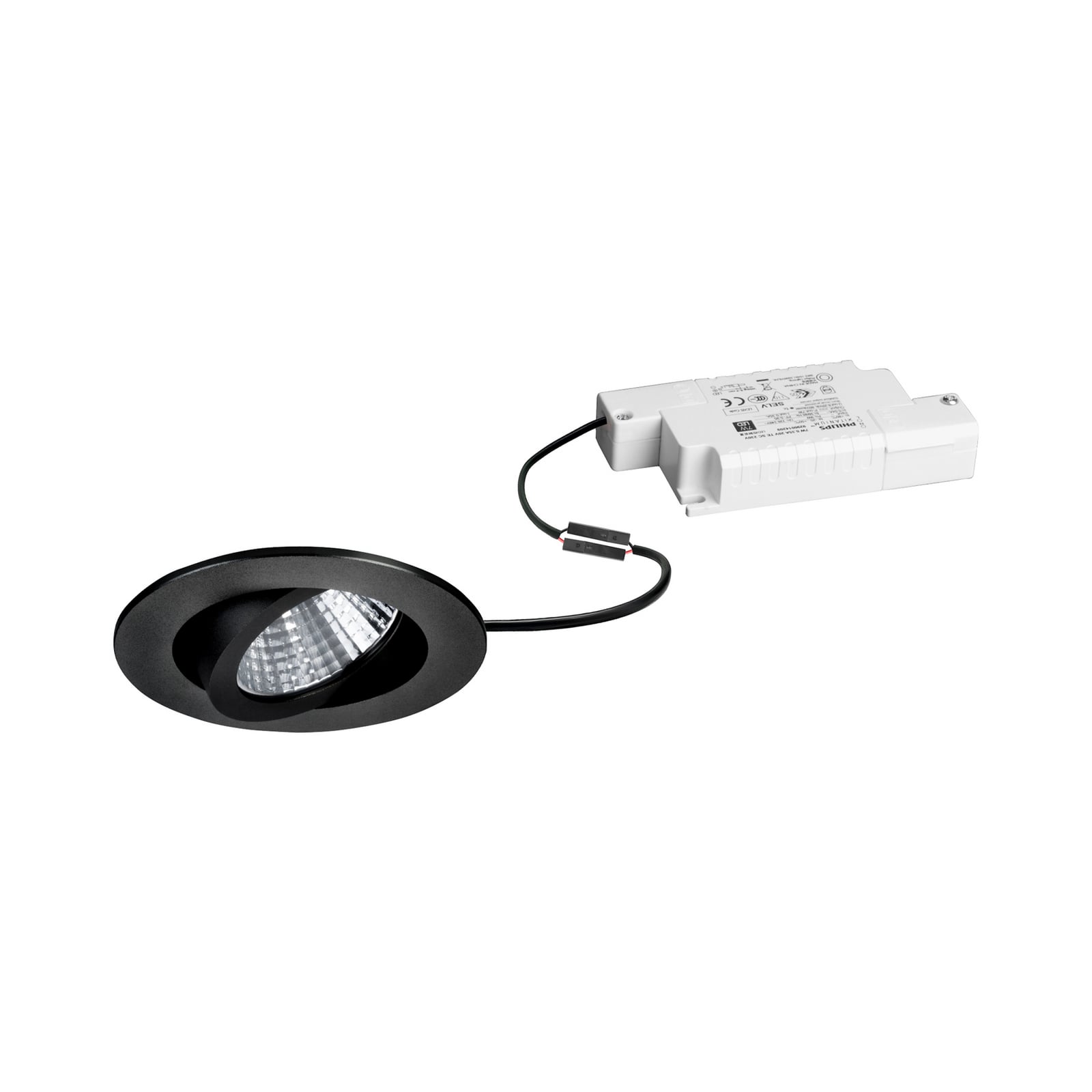 BRUMBERG LED innfelt spot Damita-R, RC-dimbar, matt svart, IP65