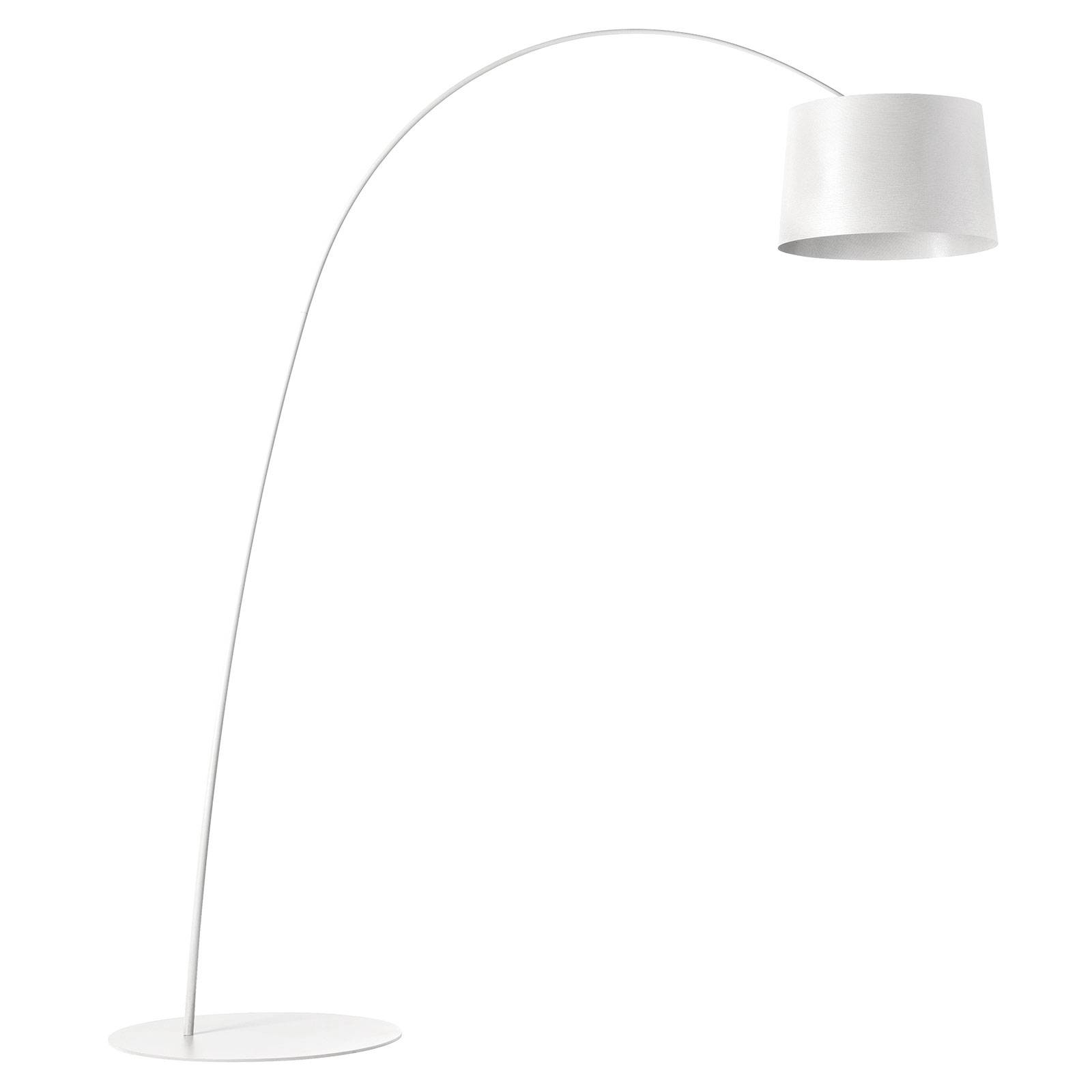 FOSCARINI Foscarini Twiggy arc lamp with dimmer, white, for Living / Dining Room, fibreglass composite material, PMMA, polycarbonate, metal, E27, 77 W, energy efficiency: A++, H: 220 cm