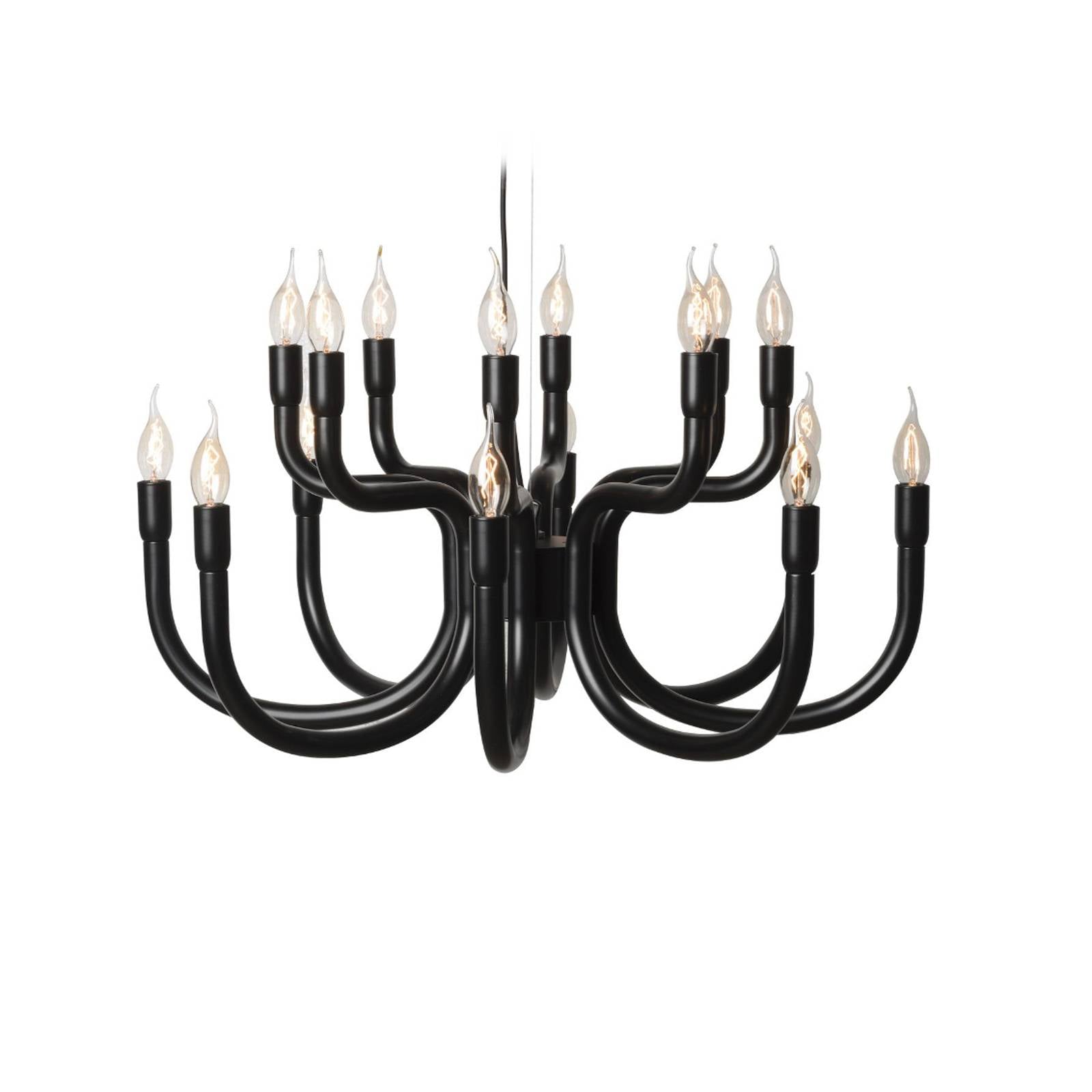 Karman Kronleuchter Snoob, schwarz Ø 73 cm Aluminium 20-flg.