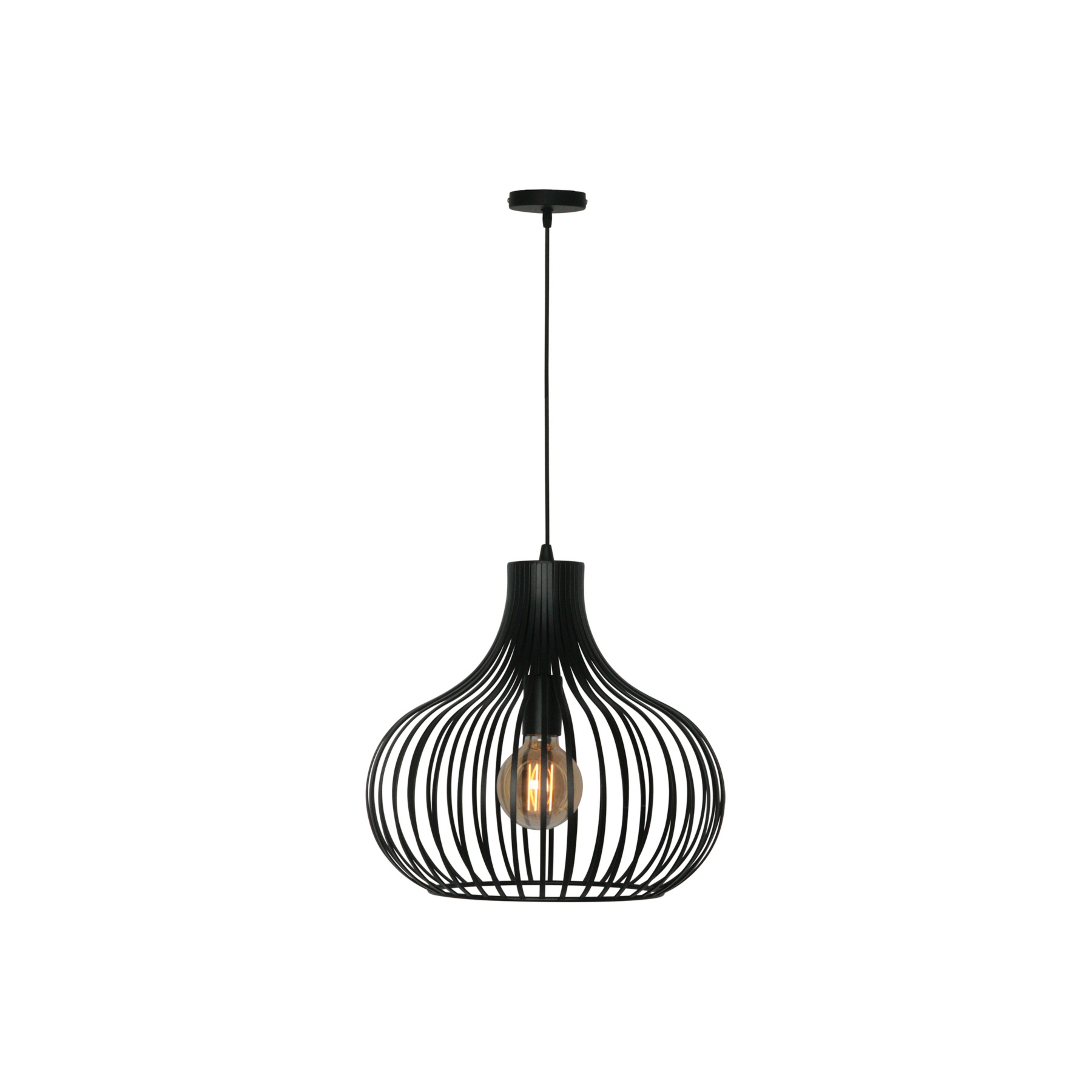 Aglio hängande lampa, Ø 38 cm, svart, metall
