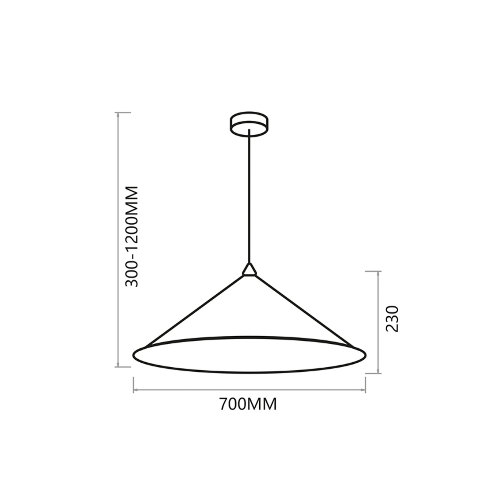 Fuji hanglamp, composietvezel, zwart/goudkleurig, Ø 70 cm