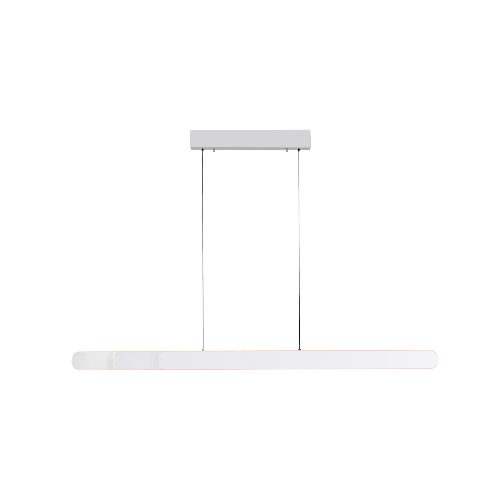 Lámpara colgante LED ADRIANA ROUND, blanca, longitud 160 cm, metal CCT