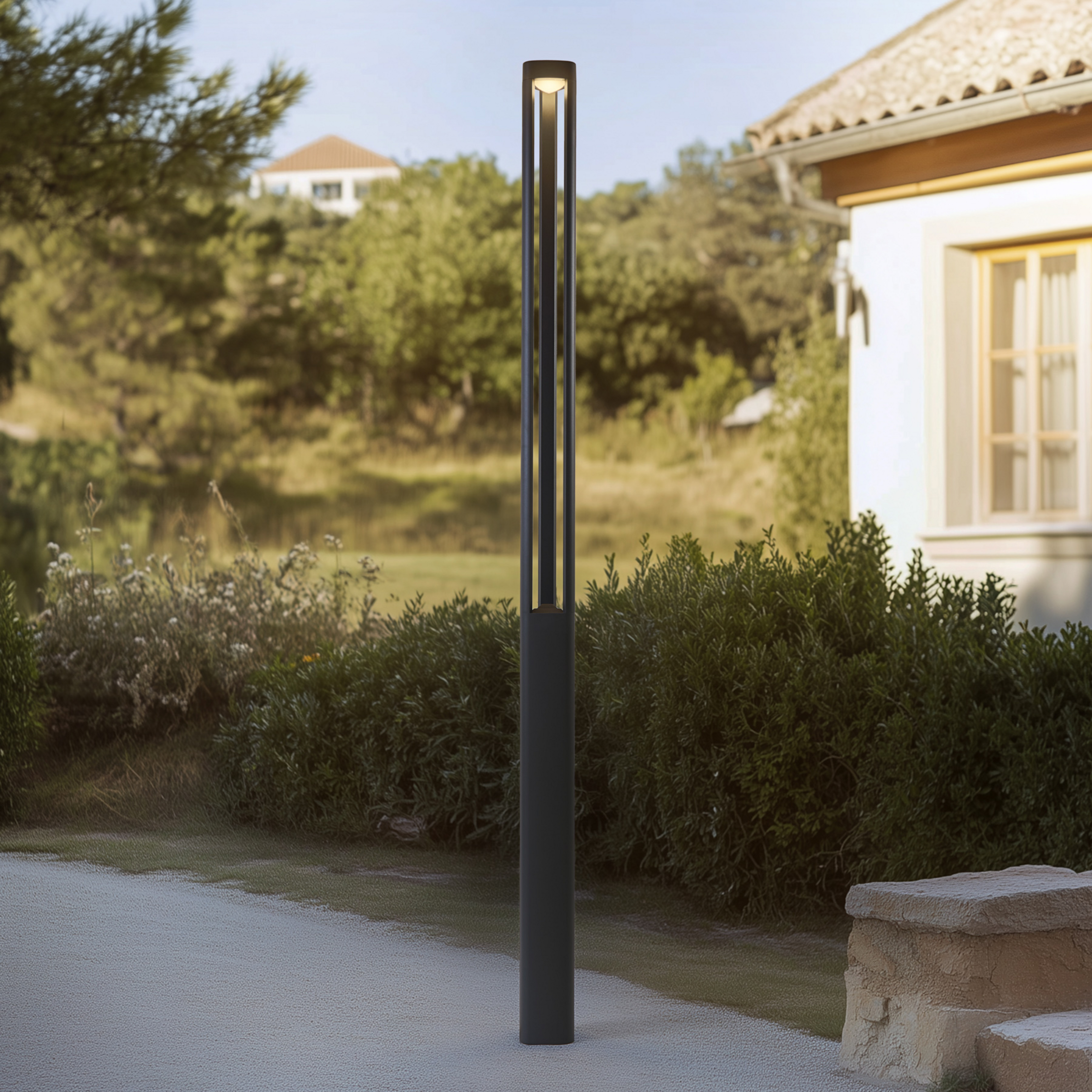 Lucande LED vanjska svjetiljka Pirron, 230 cm, antracit, IP65