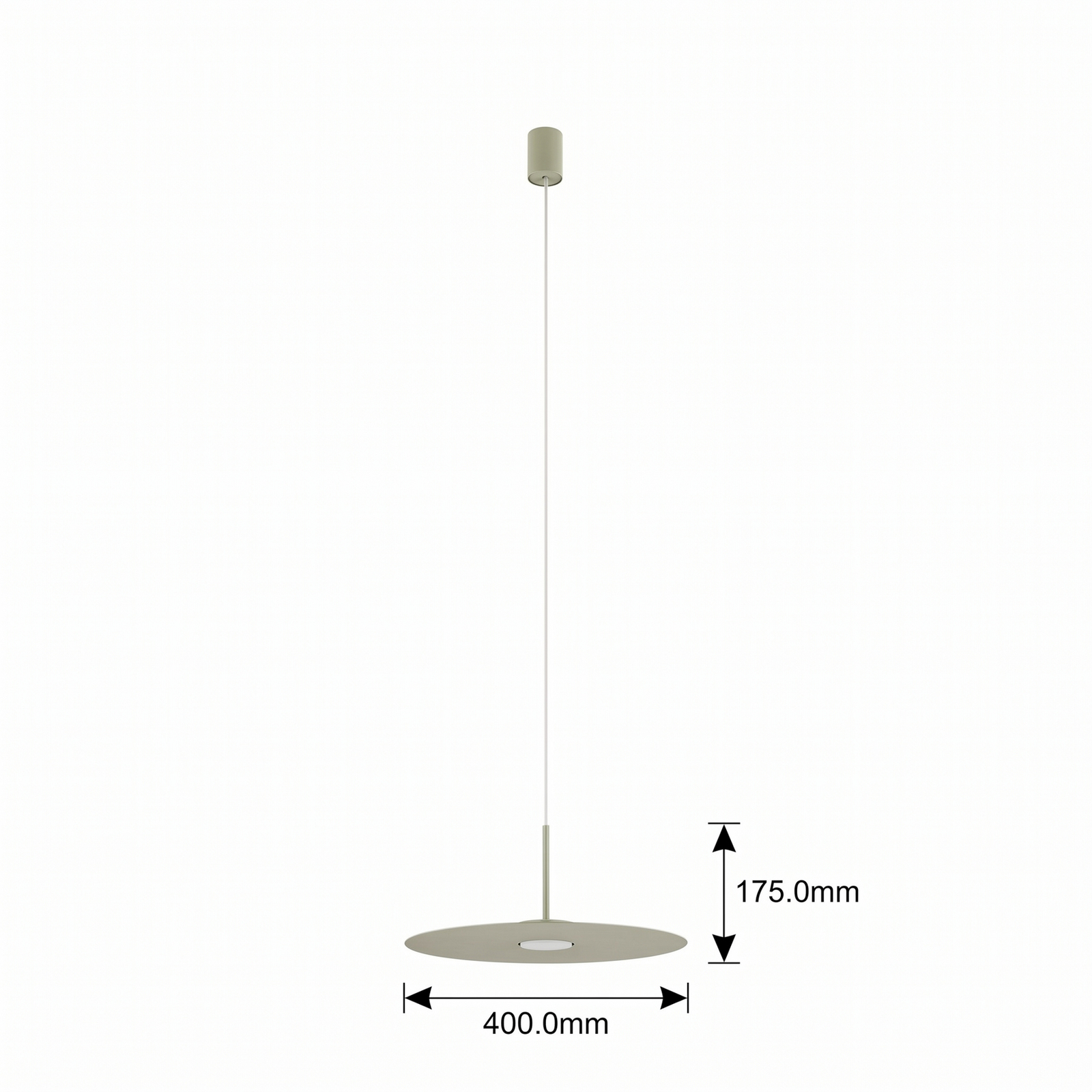 Hängeleuchte Simone, Stahl, salbeigrün, Ø 40 cm, GX53