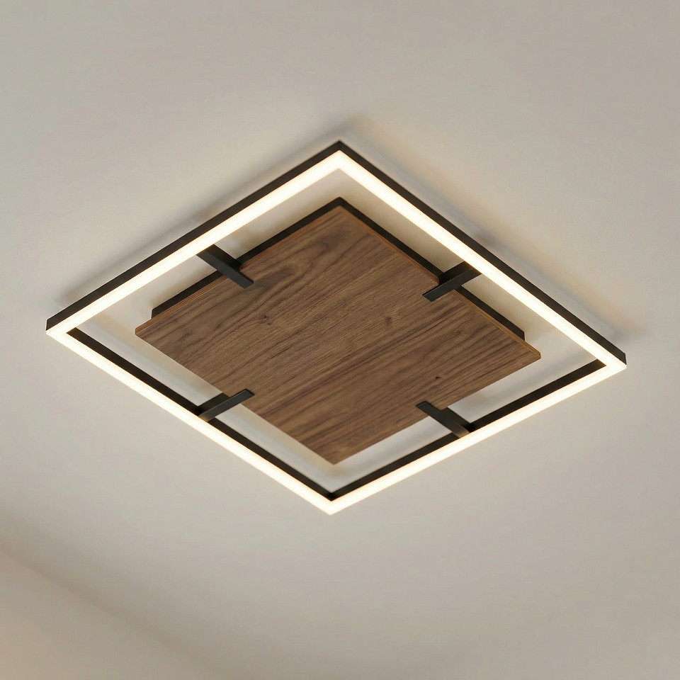 Lucande Vectra LED-taklampa, trä från Lucande