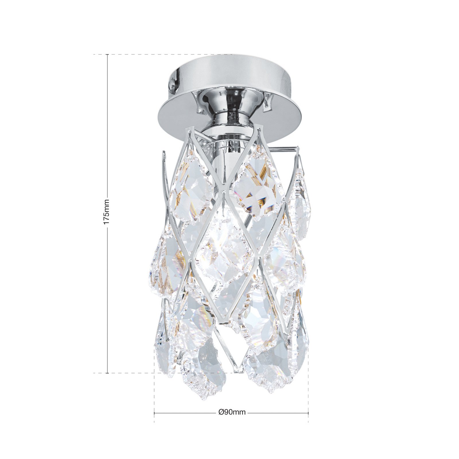 Charlene Ceiling Light Narrow Chrome-Plated