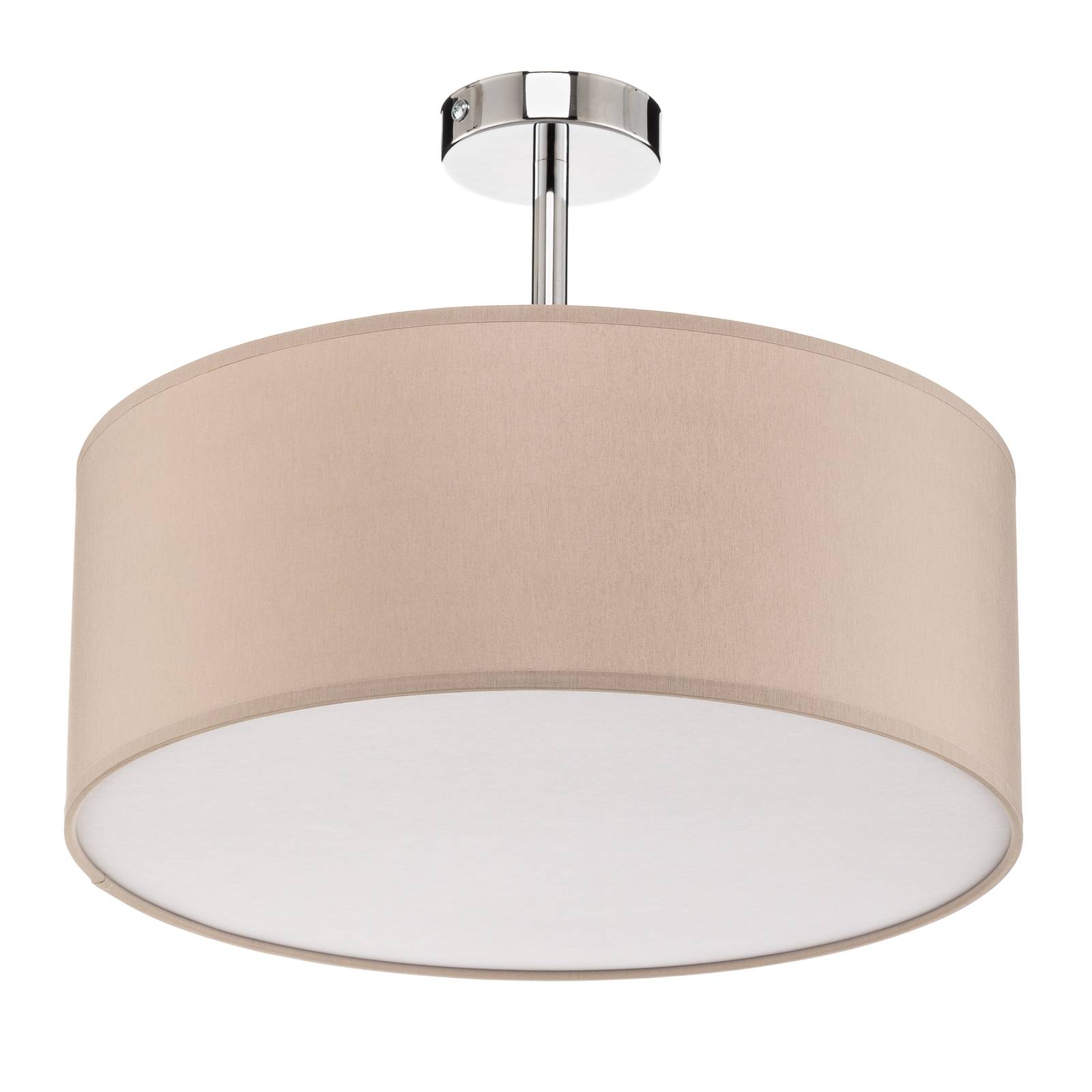 Euluna Rondo semi-flush ceiling light, cream Ø 45 cm, for Bedroom, metal, fabric, plastic, E27, 15 W, H: 38 cm