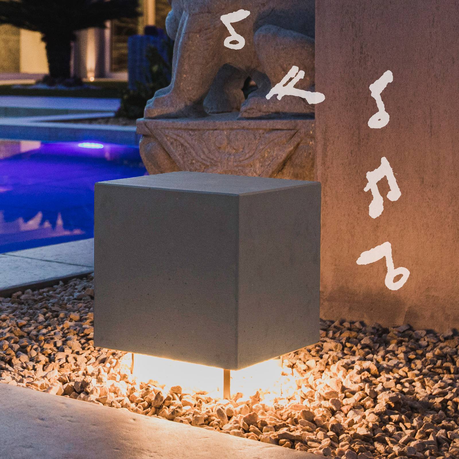 OLEV Cemento LED-Sockelleuchte mit Lautsprecher