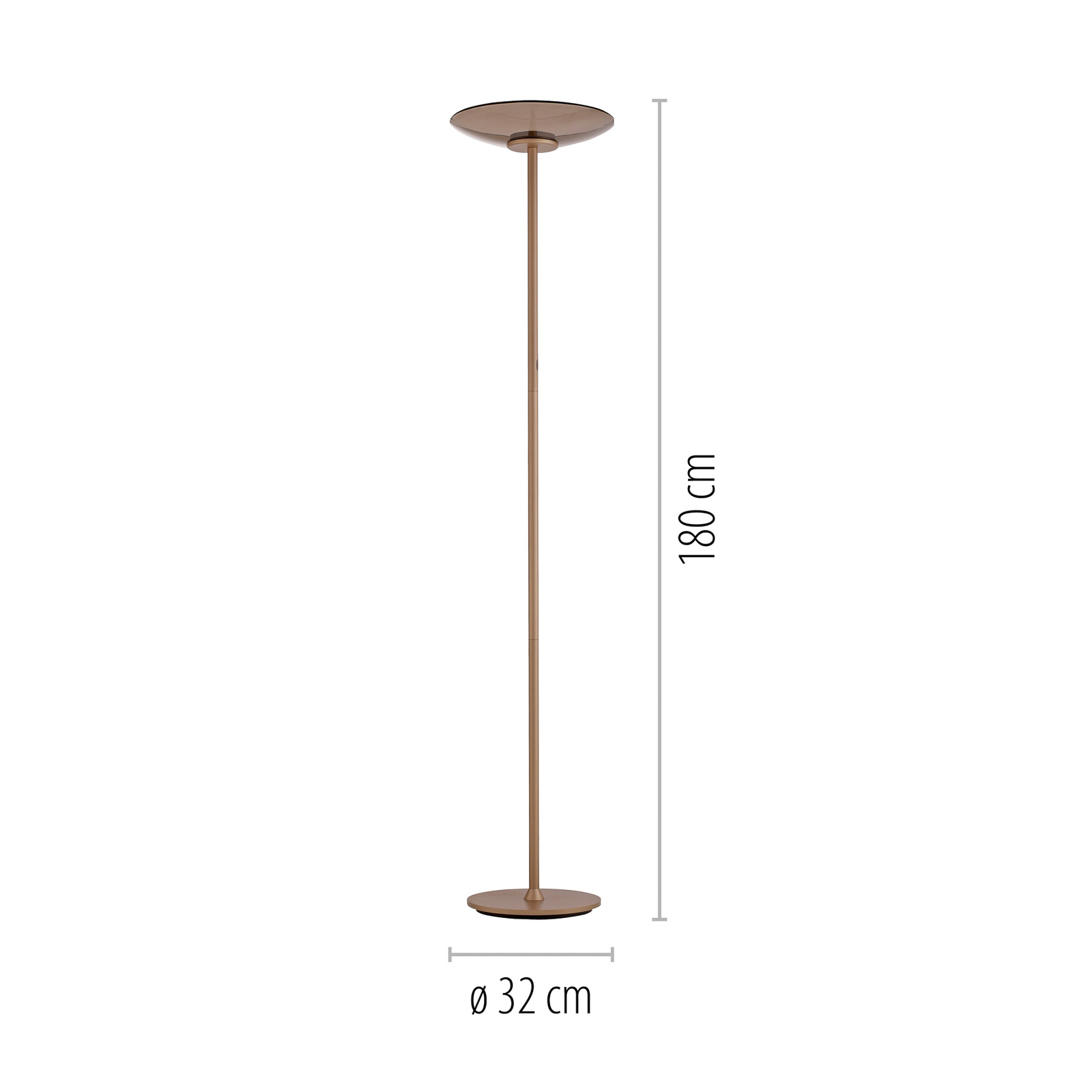 Moon LED-Stehleuchte, bronce, Amberglas (dunkel) - PURE